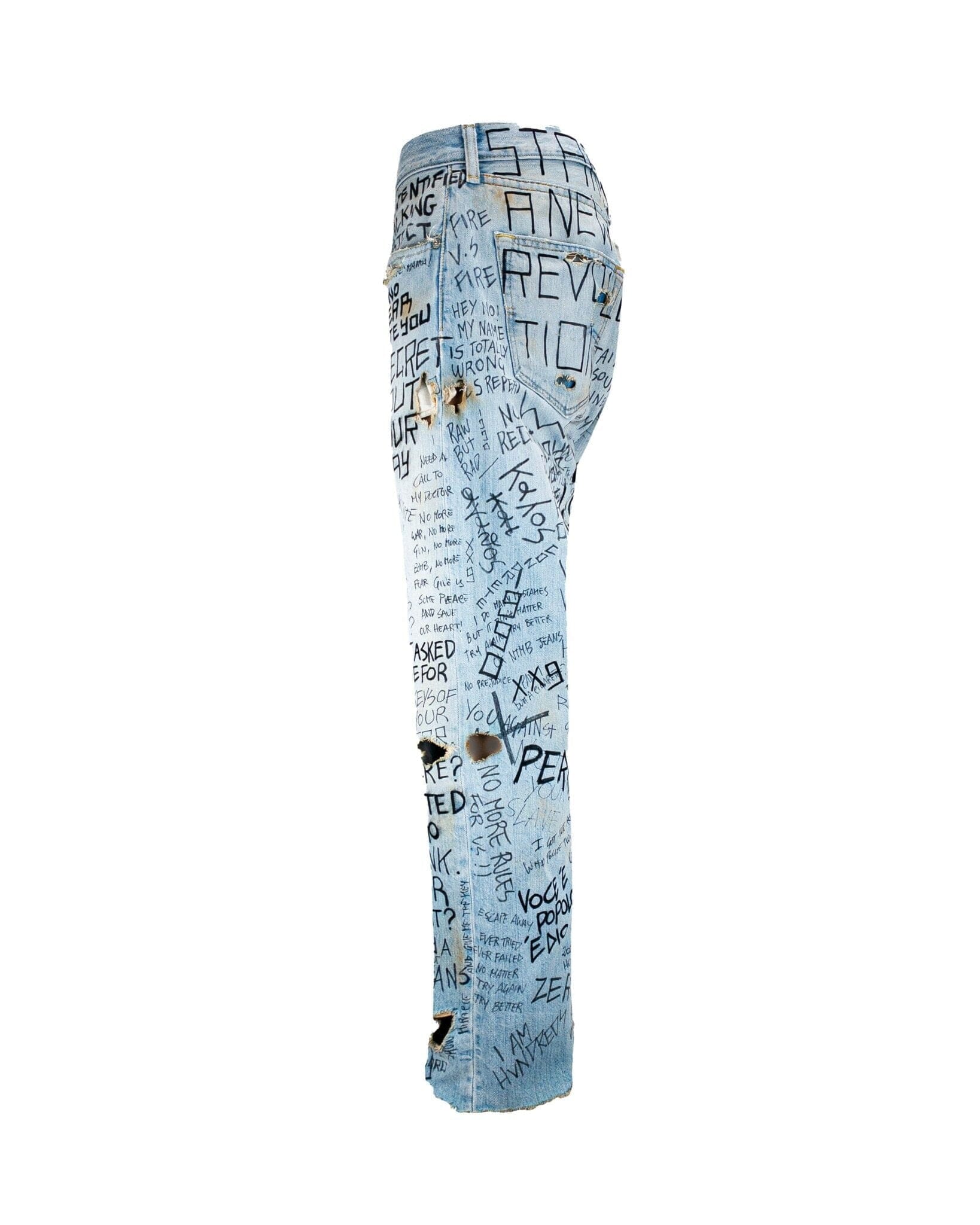 Jeans Handwriting Burning