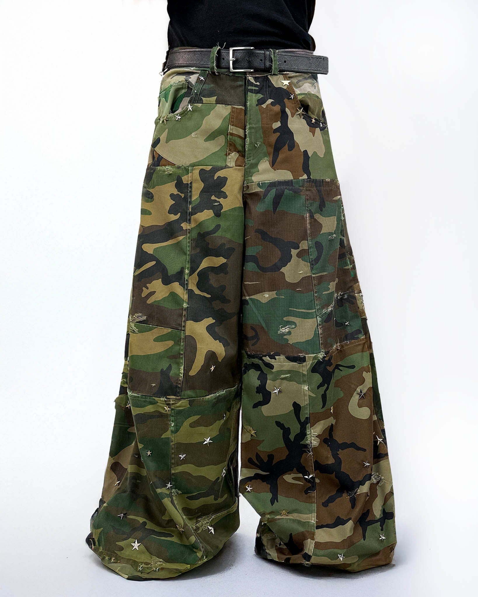Pants Wide Leg Camo Patchwork - NTMB - Nevertoomuchbasic