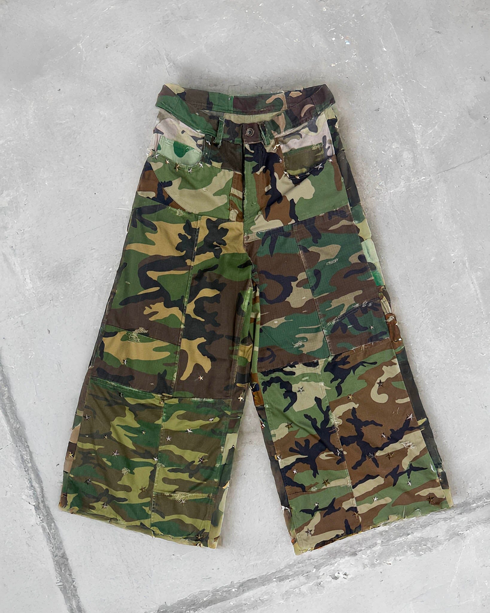 Pants Wide Leg Camo Patchwork - NTMB - Nevertoomuchbasic