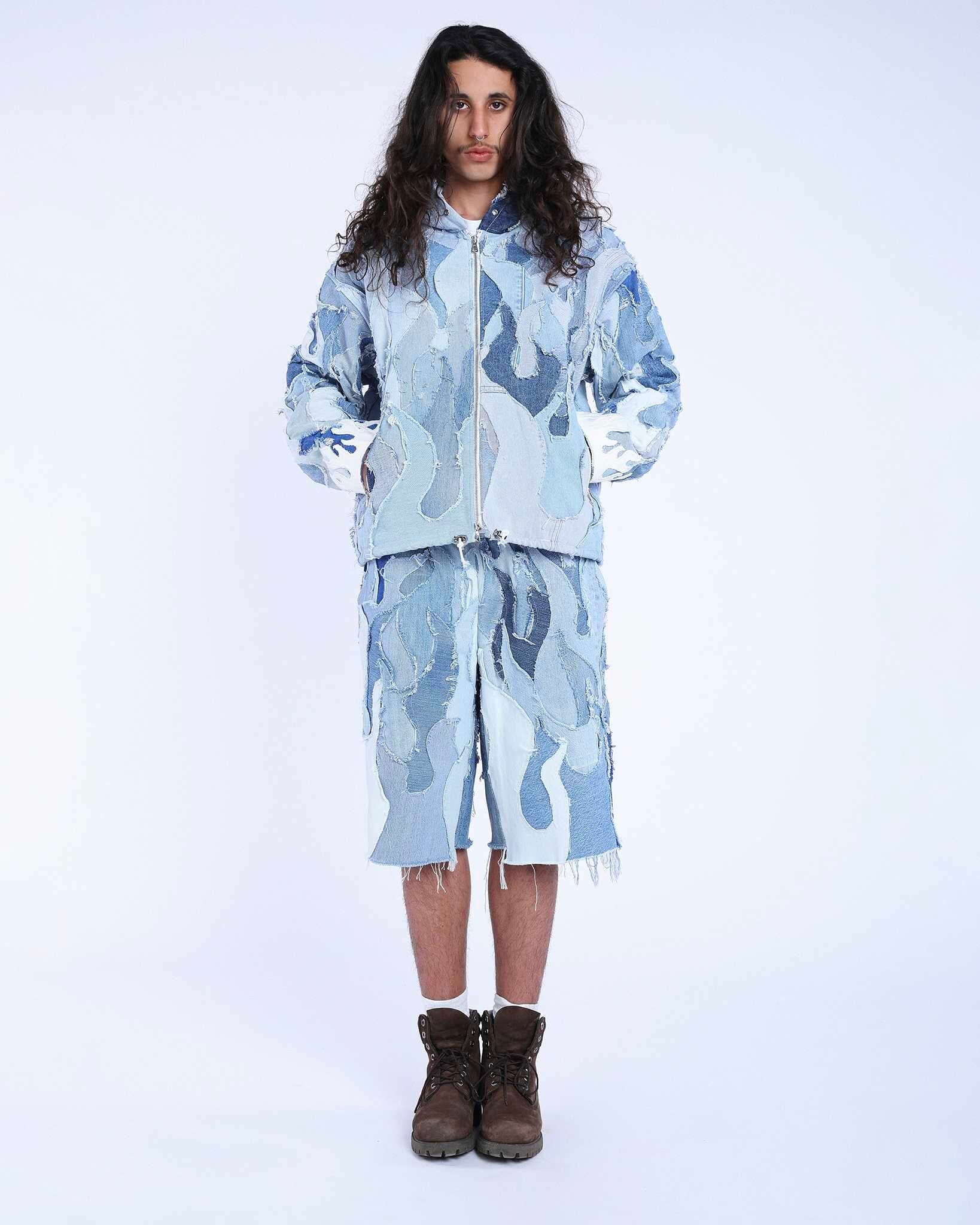 Bermuda Patchwork Flames Blue