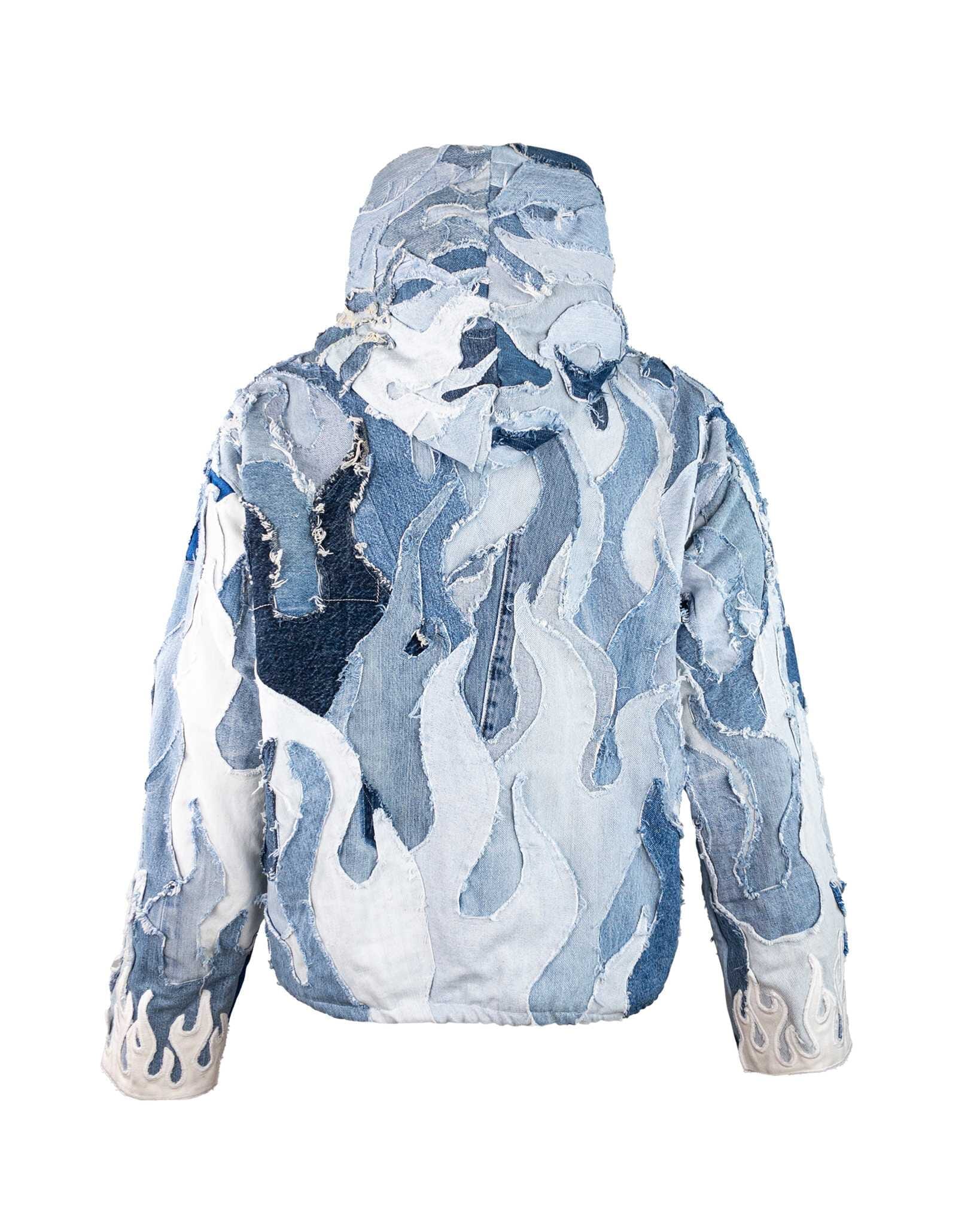 Bomber Flames Patchwork Blue