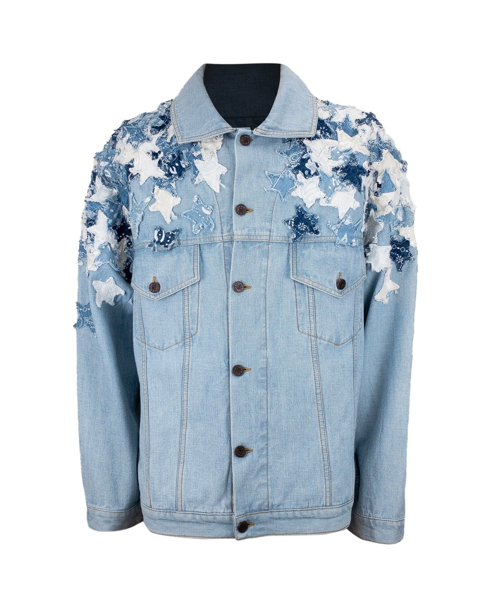 Jacket over denim stars