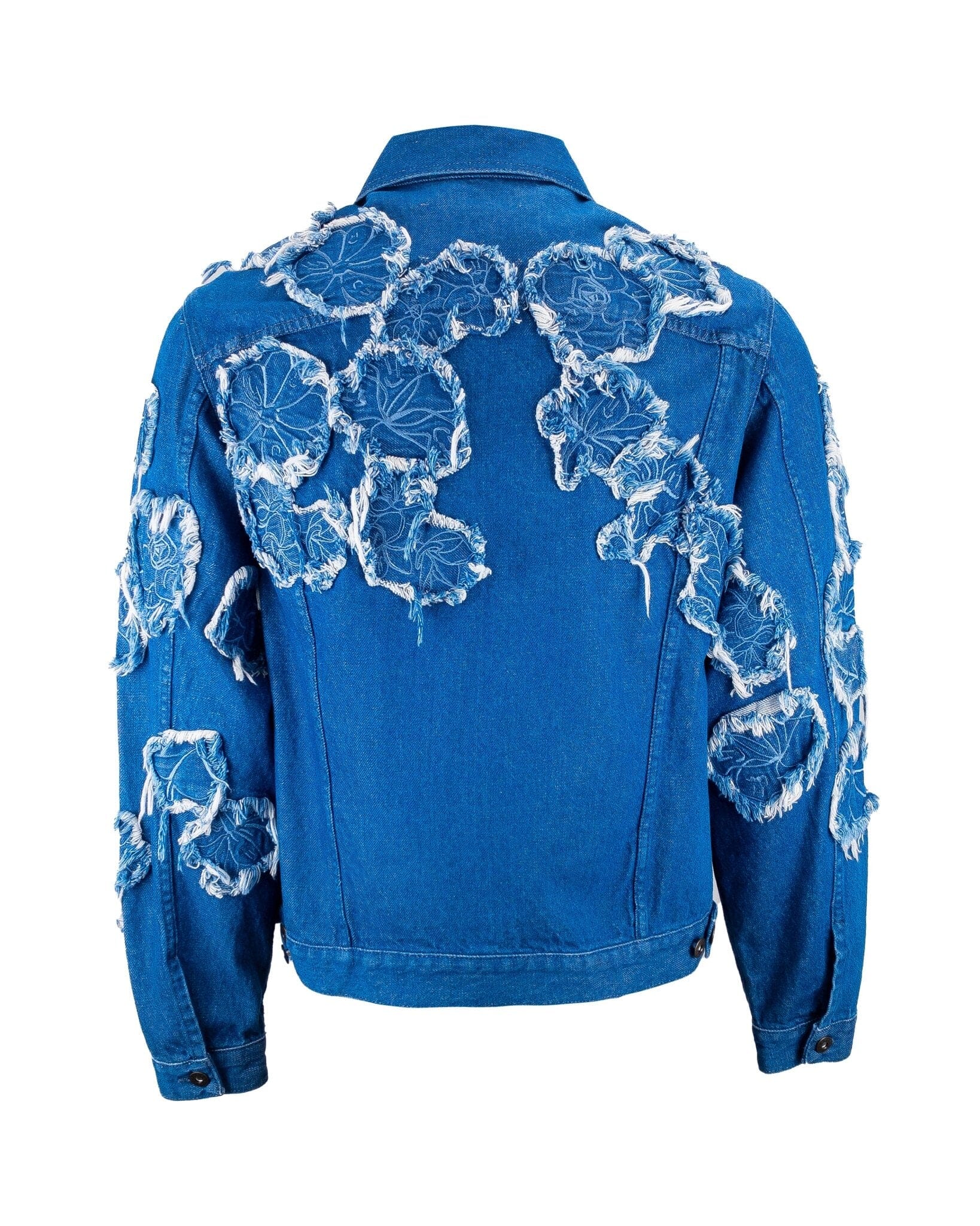 Jacket Regular Denim flower embroidered Blue