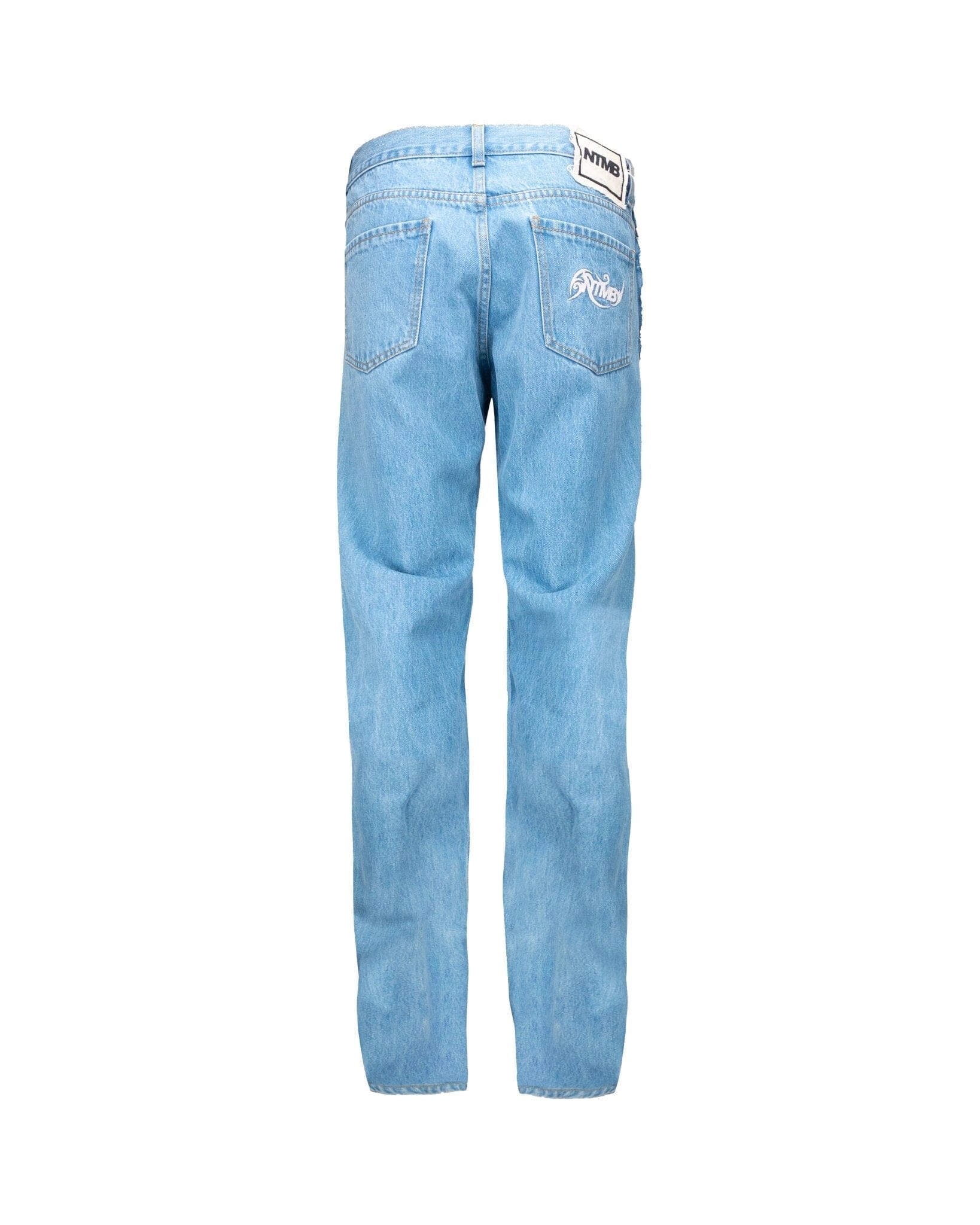 Jeans Straight Baggy Basic Frayed