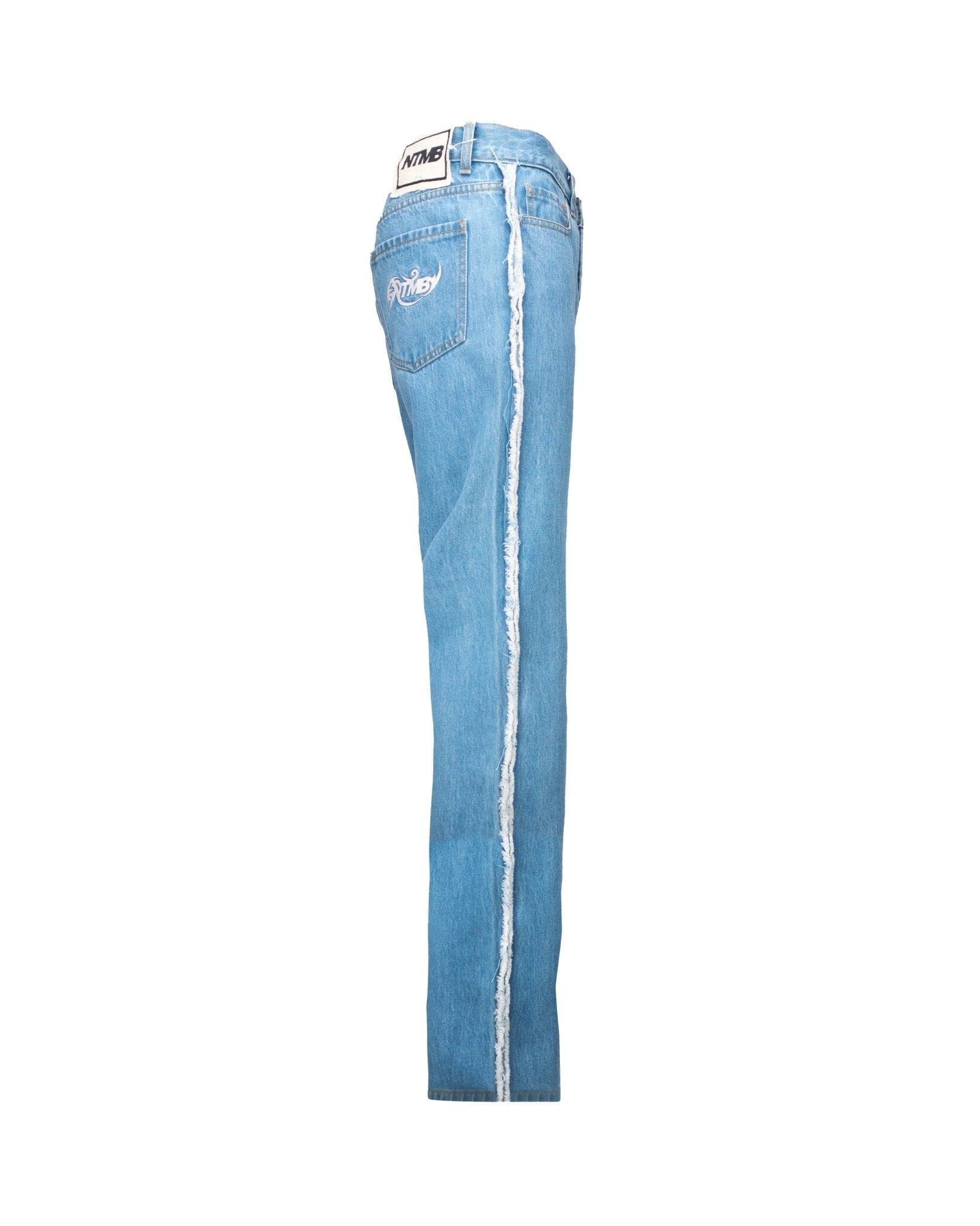 Jeans Straight Baggy Basic Frayed