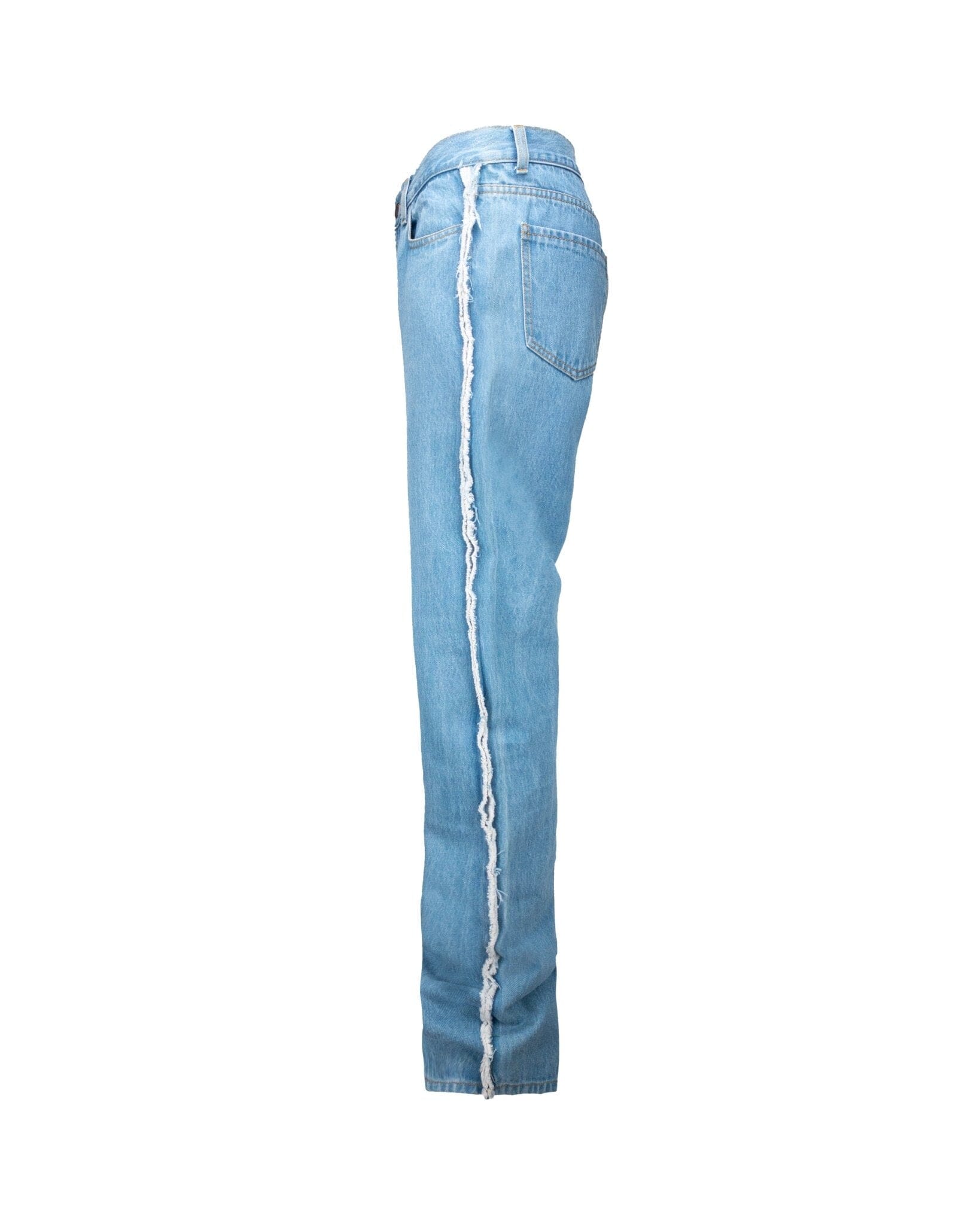 Jeans Straight Baggy Basic Frayed