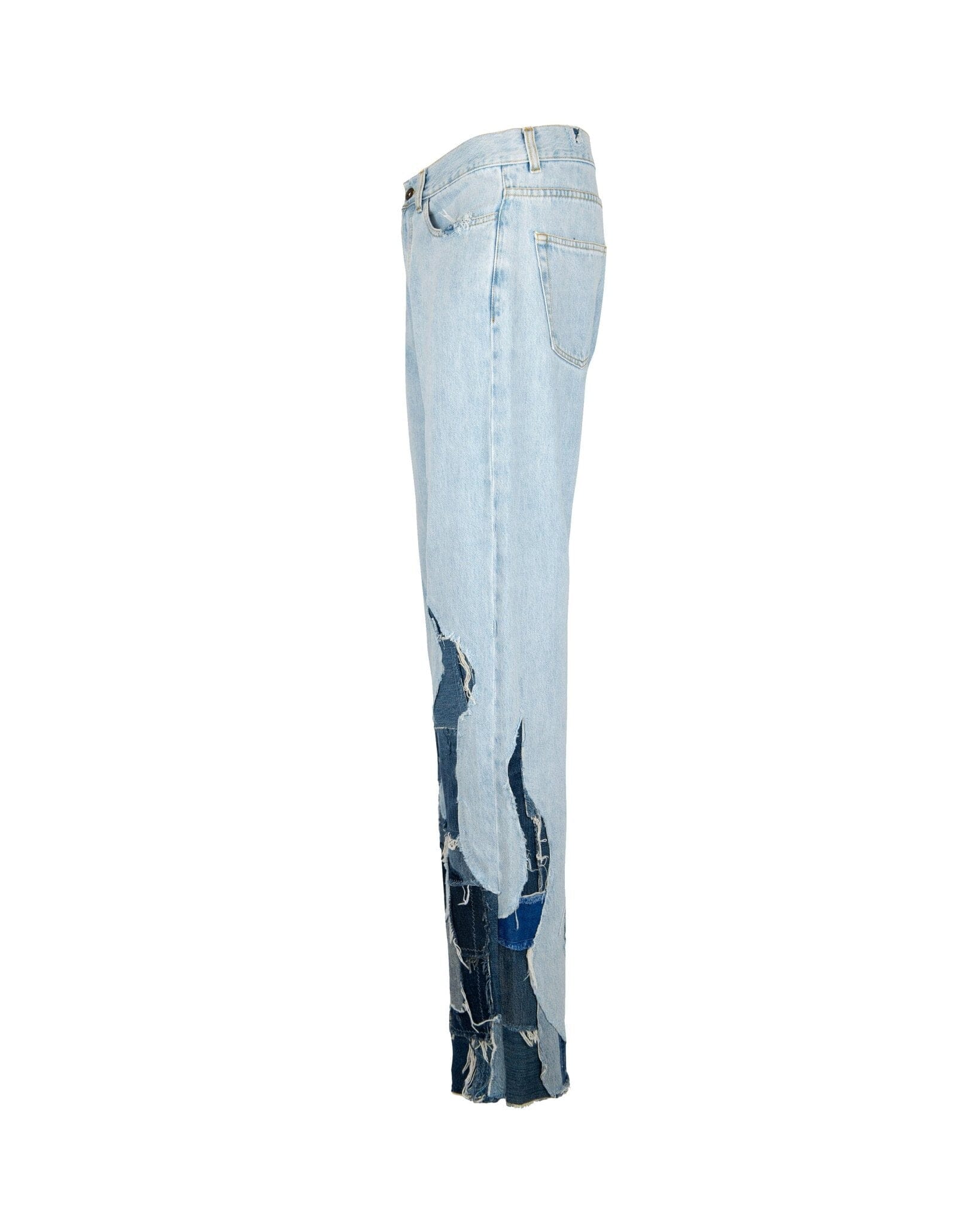 Jeans Straight Flare FIRE patchwork