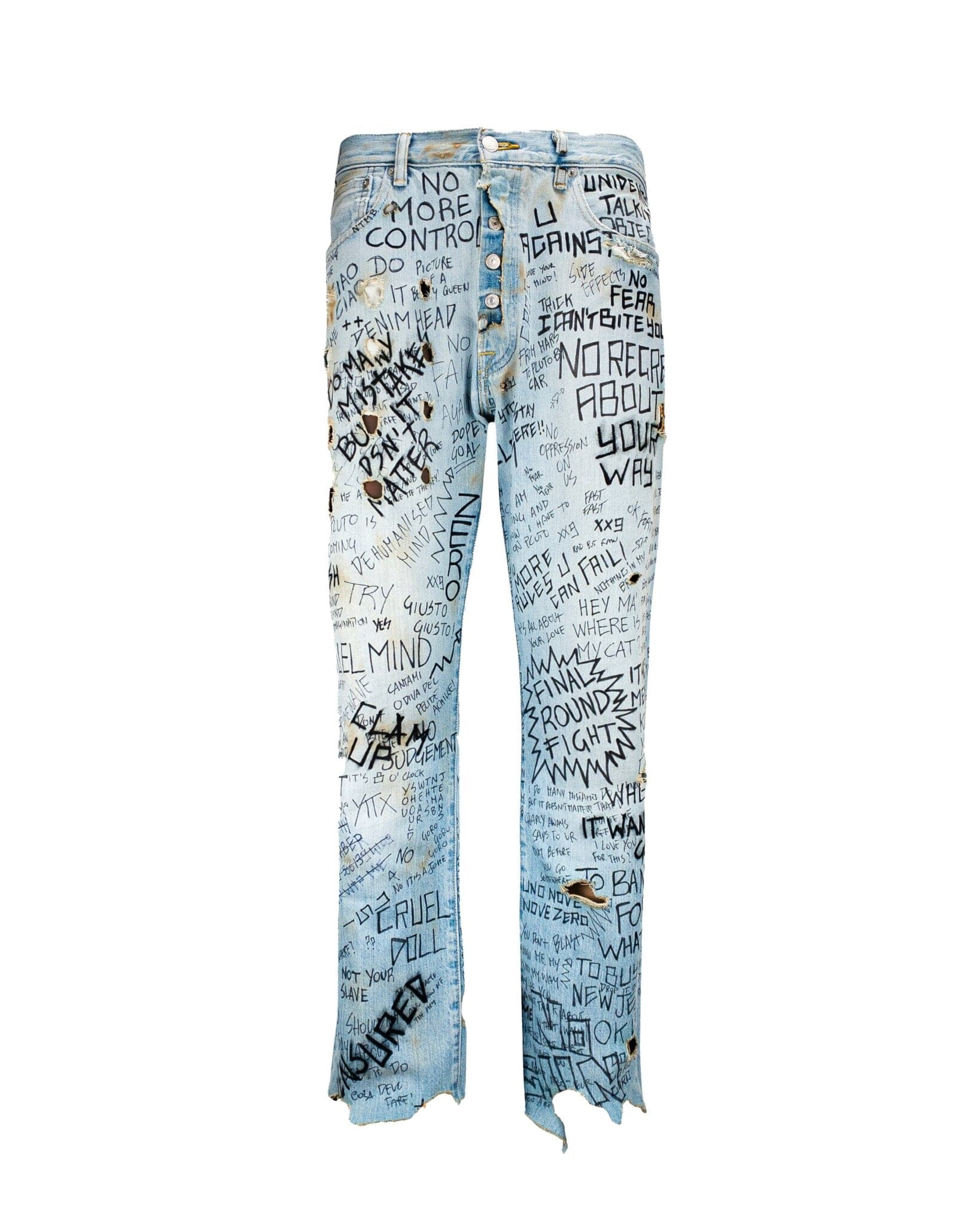 Gucci jeans with shop writing