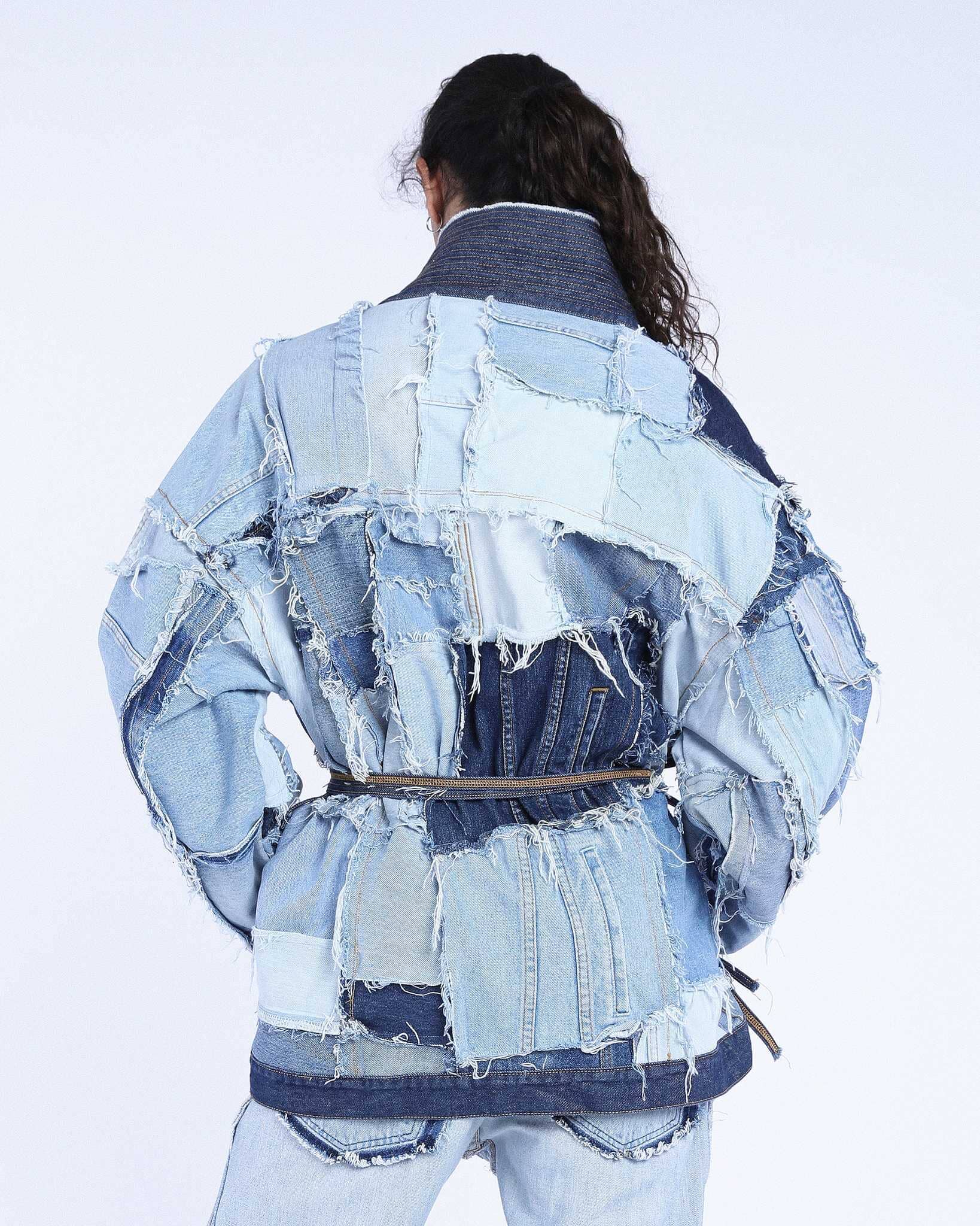 Kimono Patchwork Jeans Blue