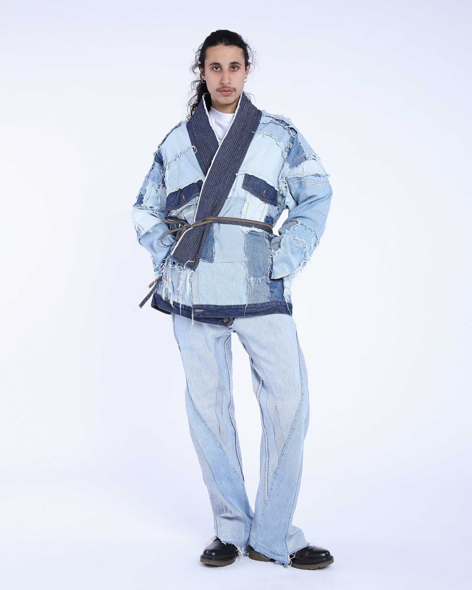 Kimono Patchwork Jeans Blue