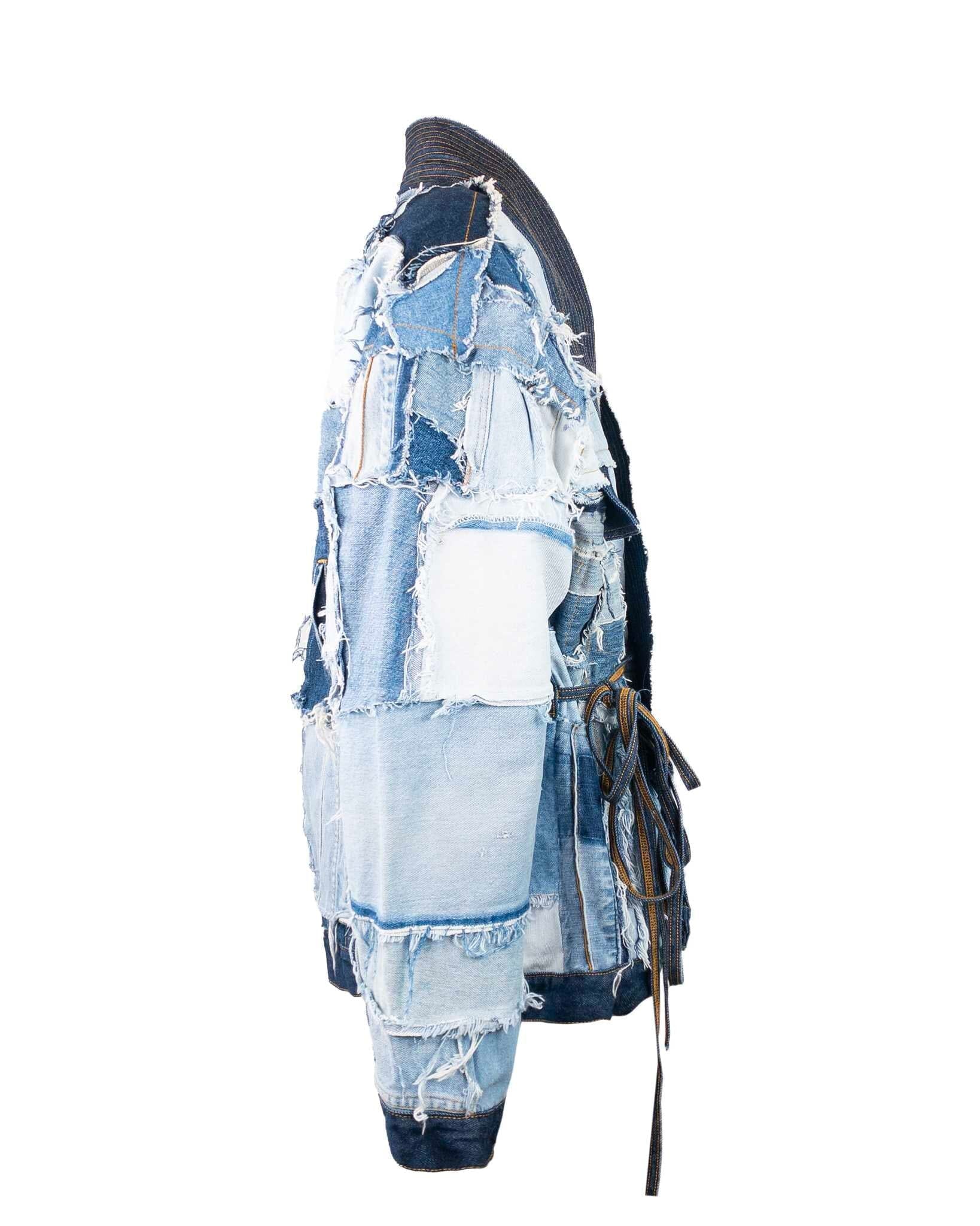 Kimono Patchwork Jeans Blue