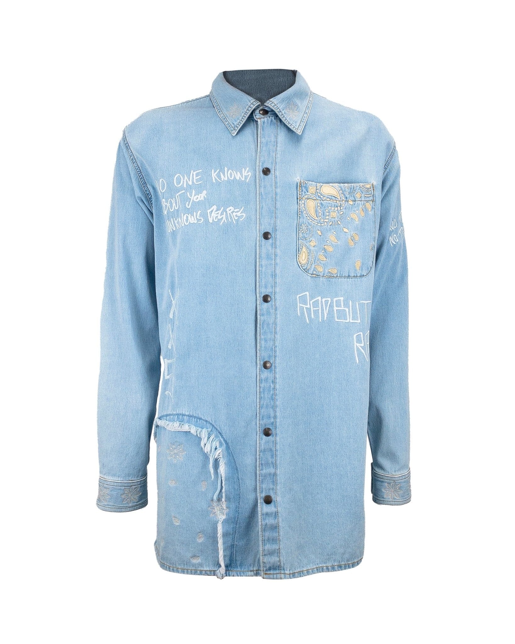 Shirt Over Denim Embroidered blue