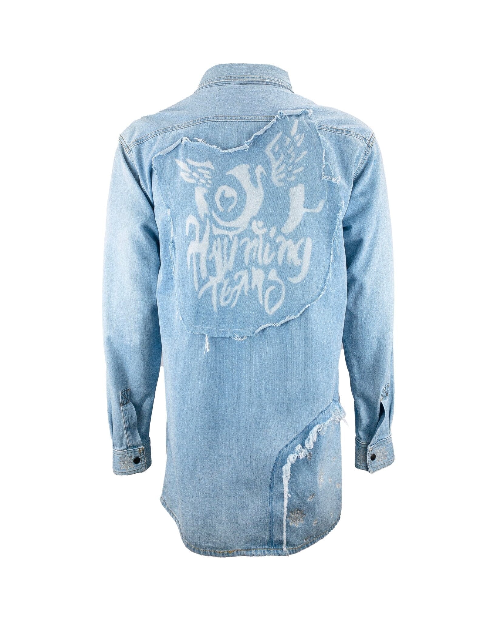 Shirt Over Denim Embroidered blue