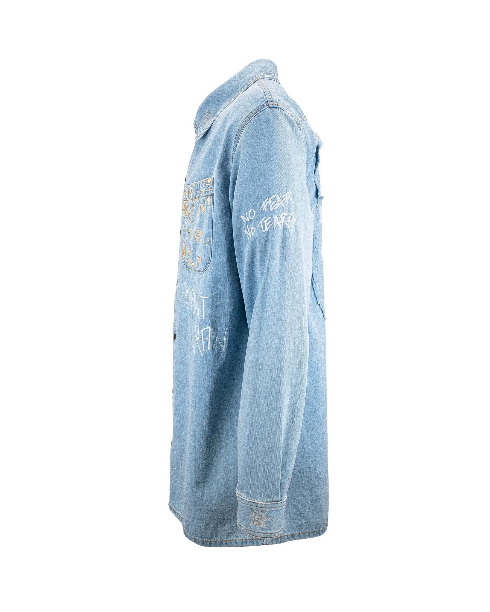 Shirt Over Denim Embroidered blue