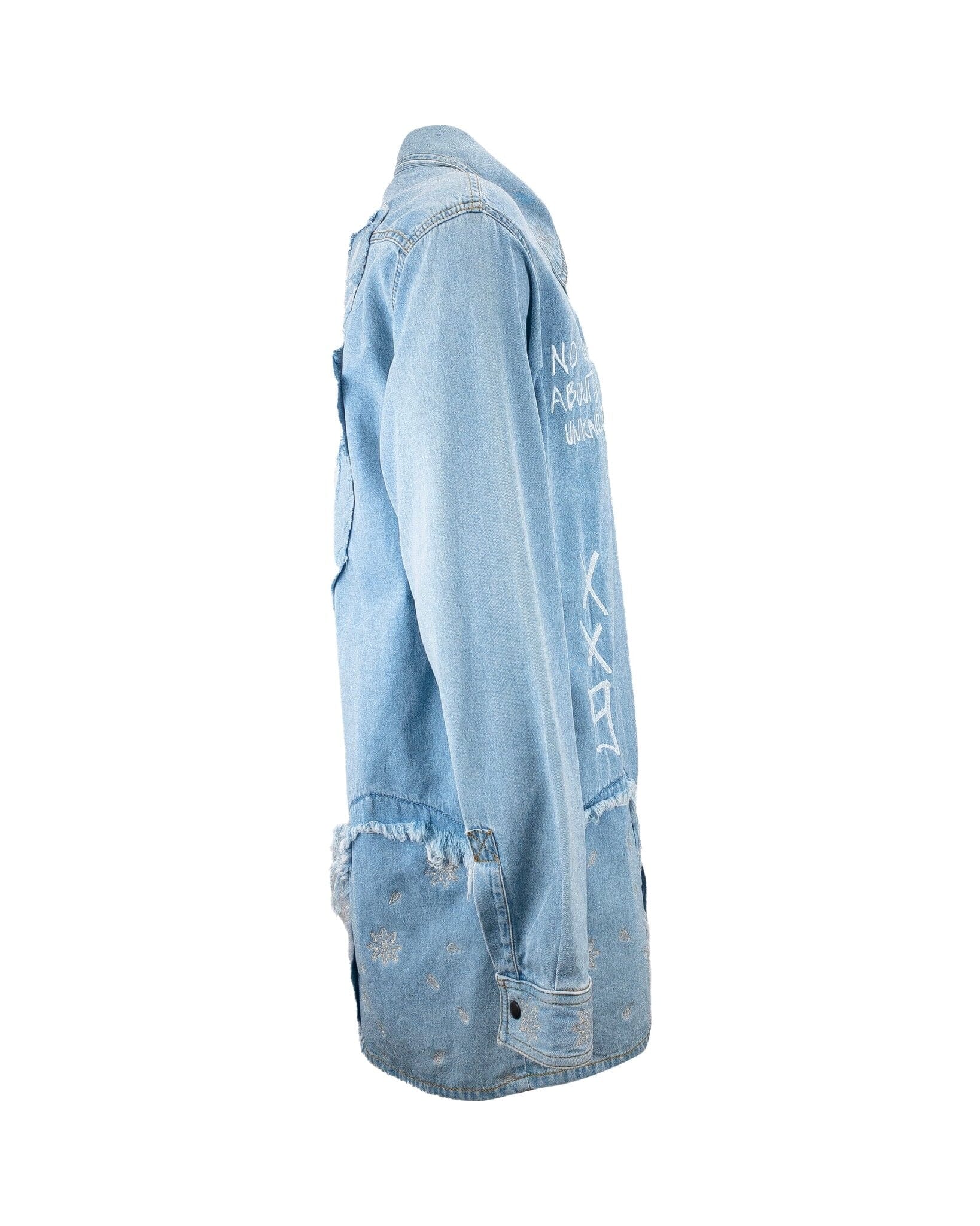 Shirt Over Denim Embroidered blue