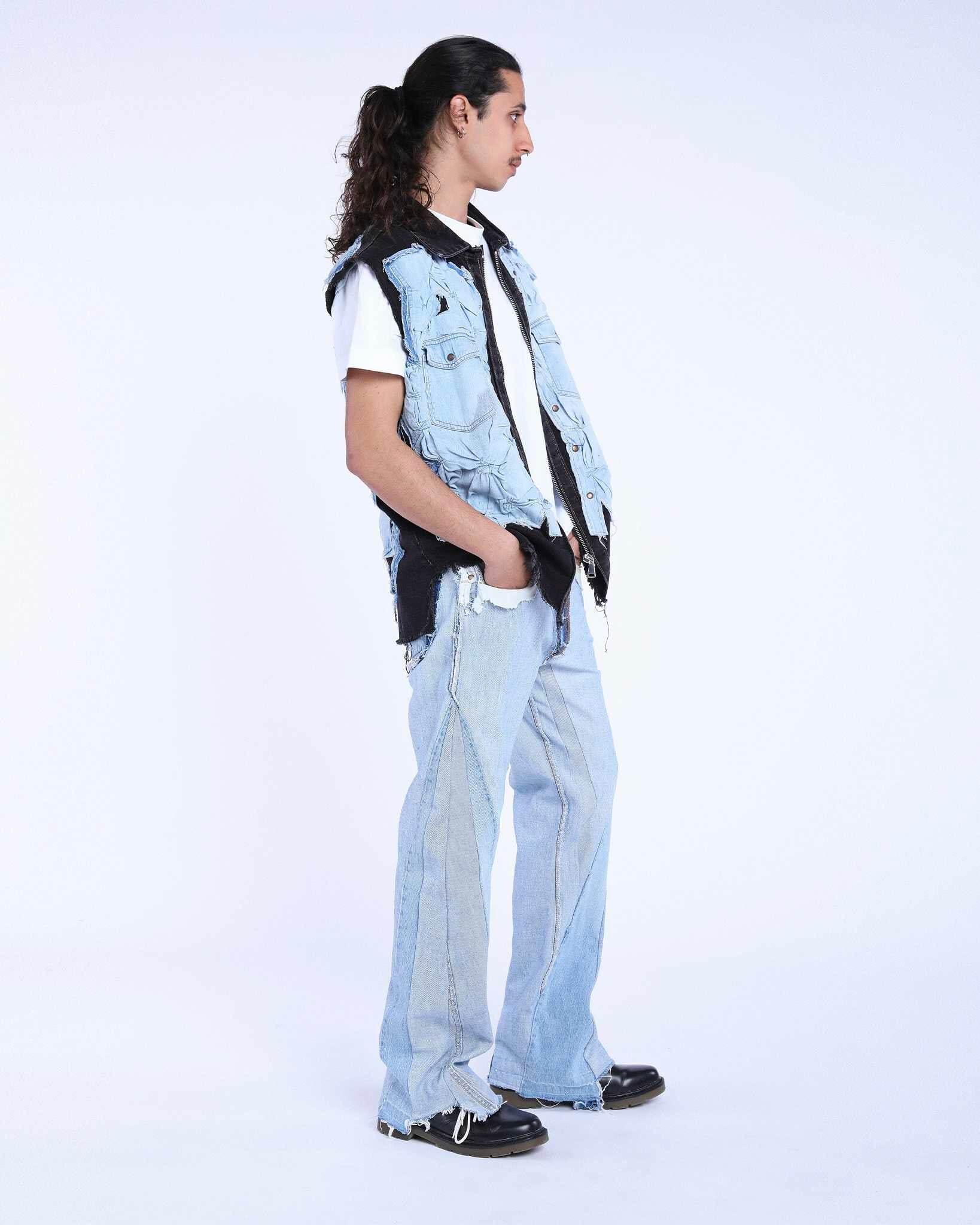 Shirt Over Denim Sleeveless