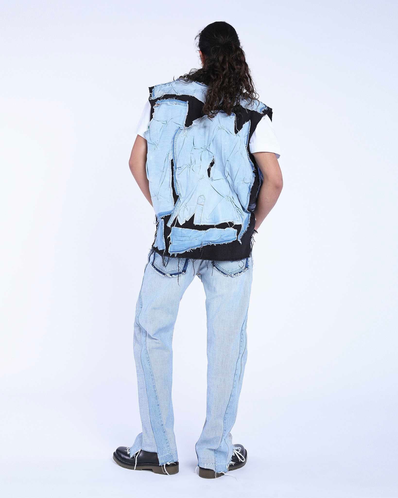 Shirt Over Denim Sleeveless