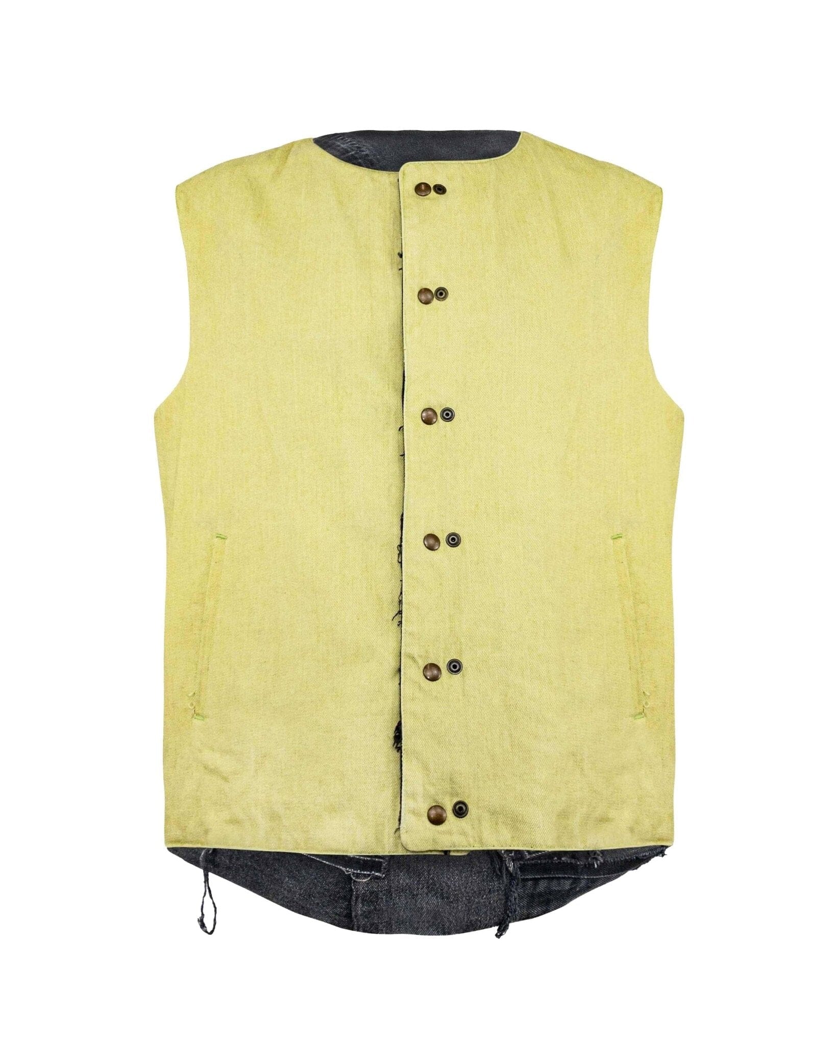 Vest denim jacket reversible double face