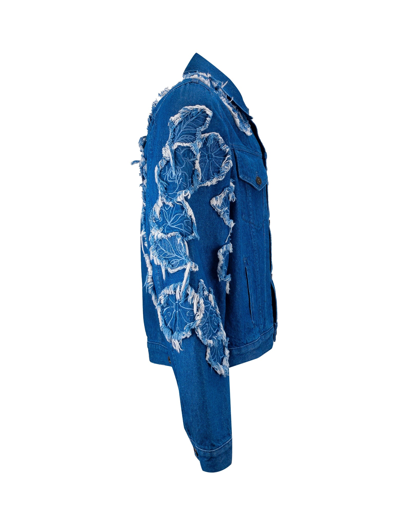 Jacket Regular Denim flower embroidered Blue