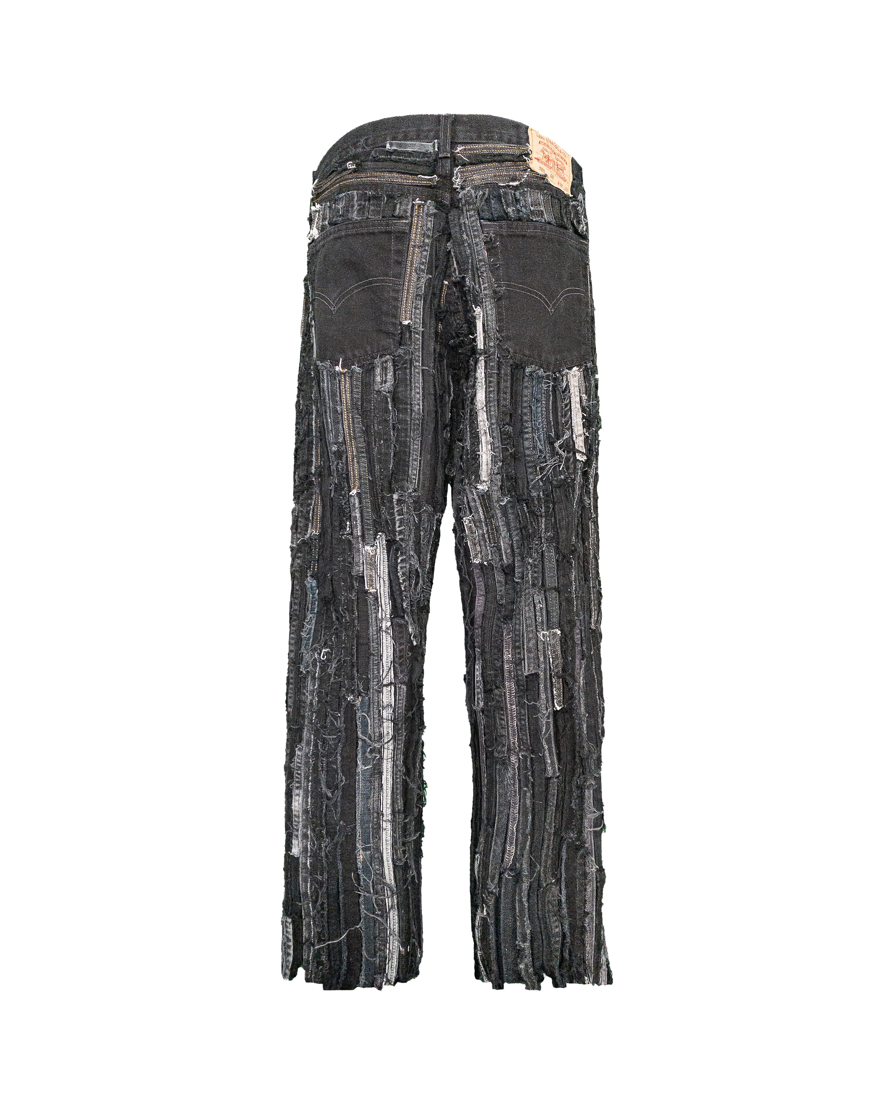Jeans reworked Straight double seams Black