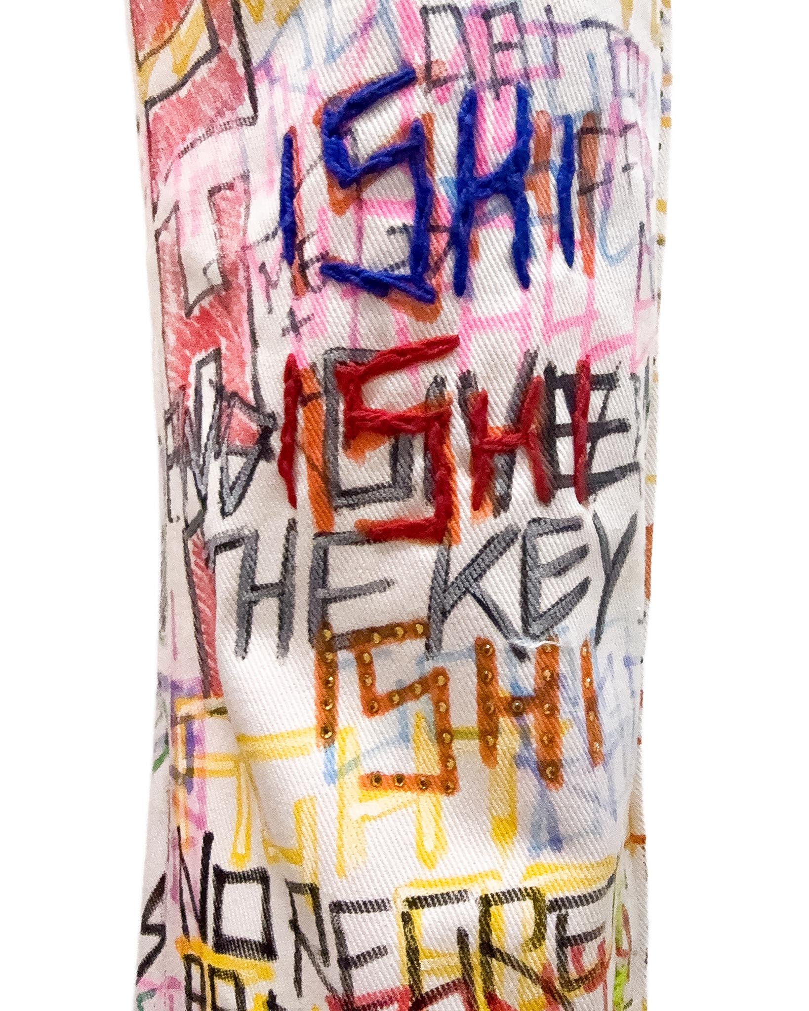 Graffiti Jeans white