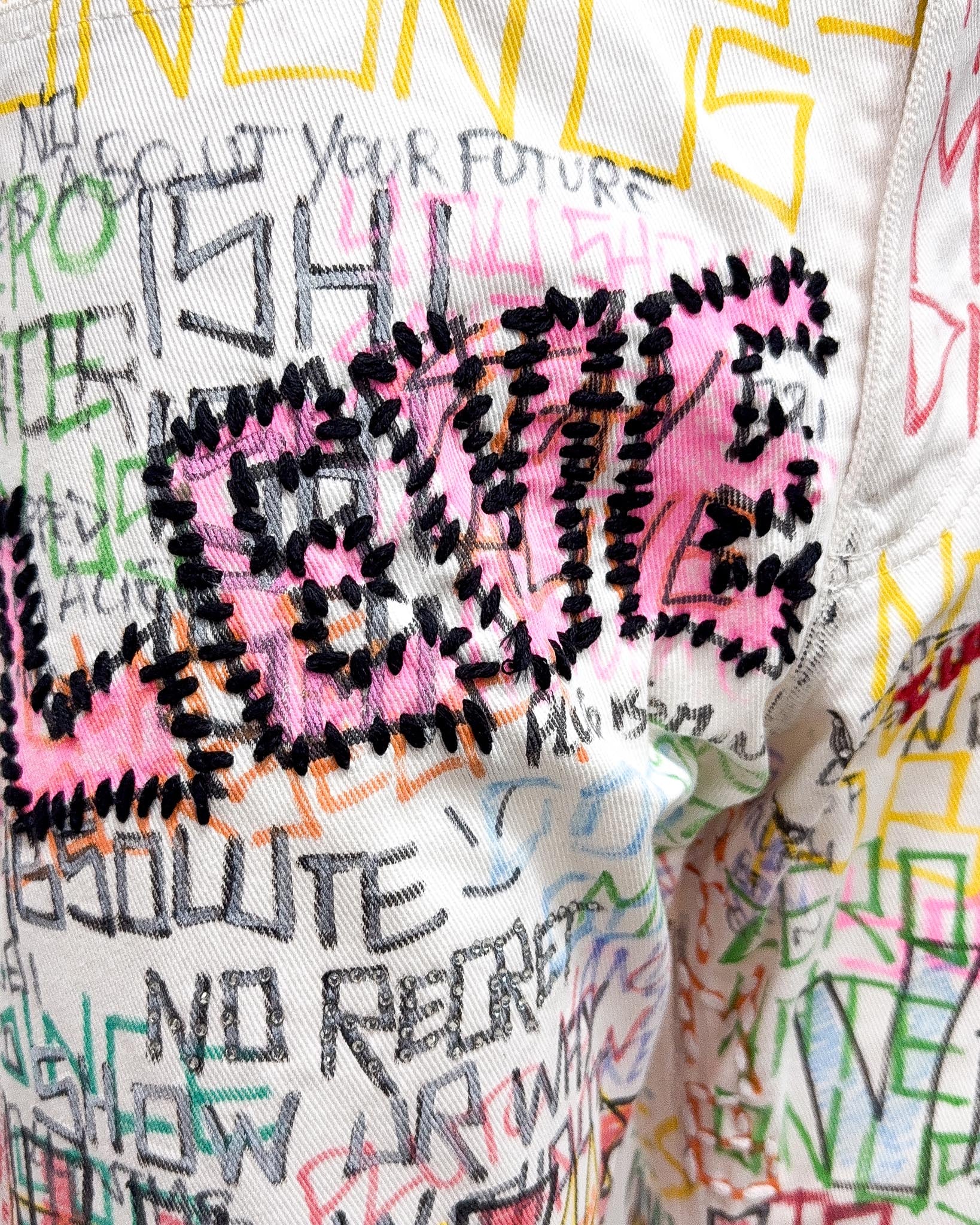Graffiti Jeans white