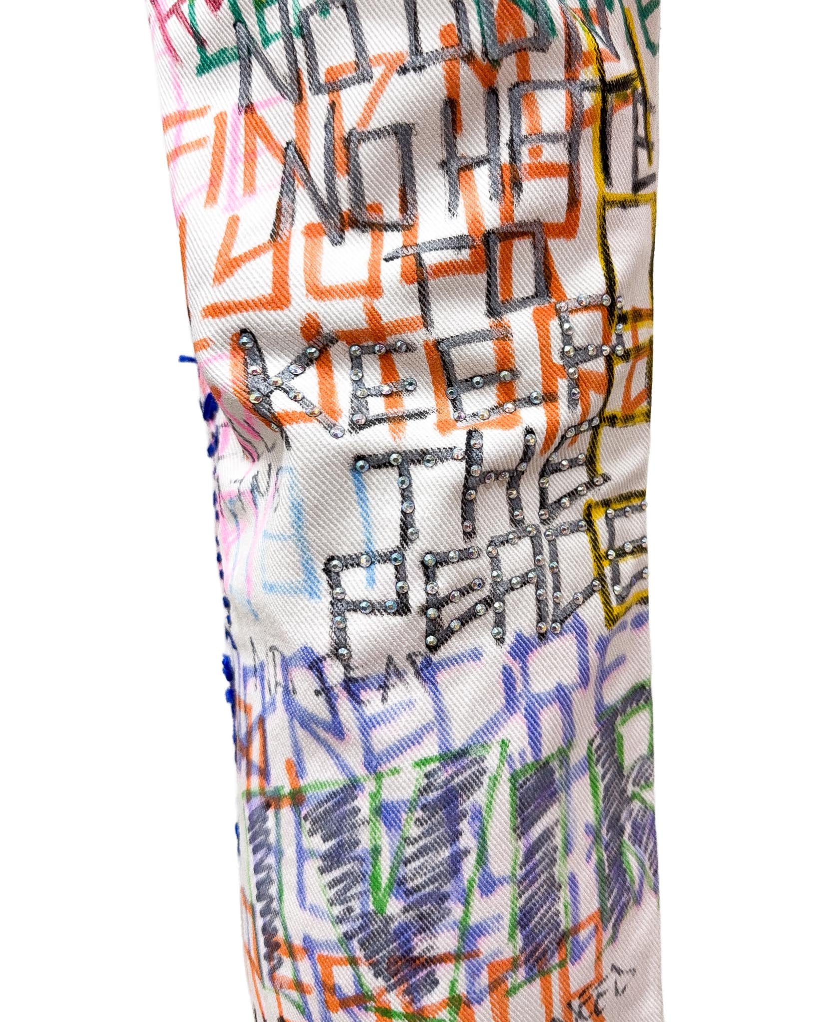 Graffiti Jeans white