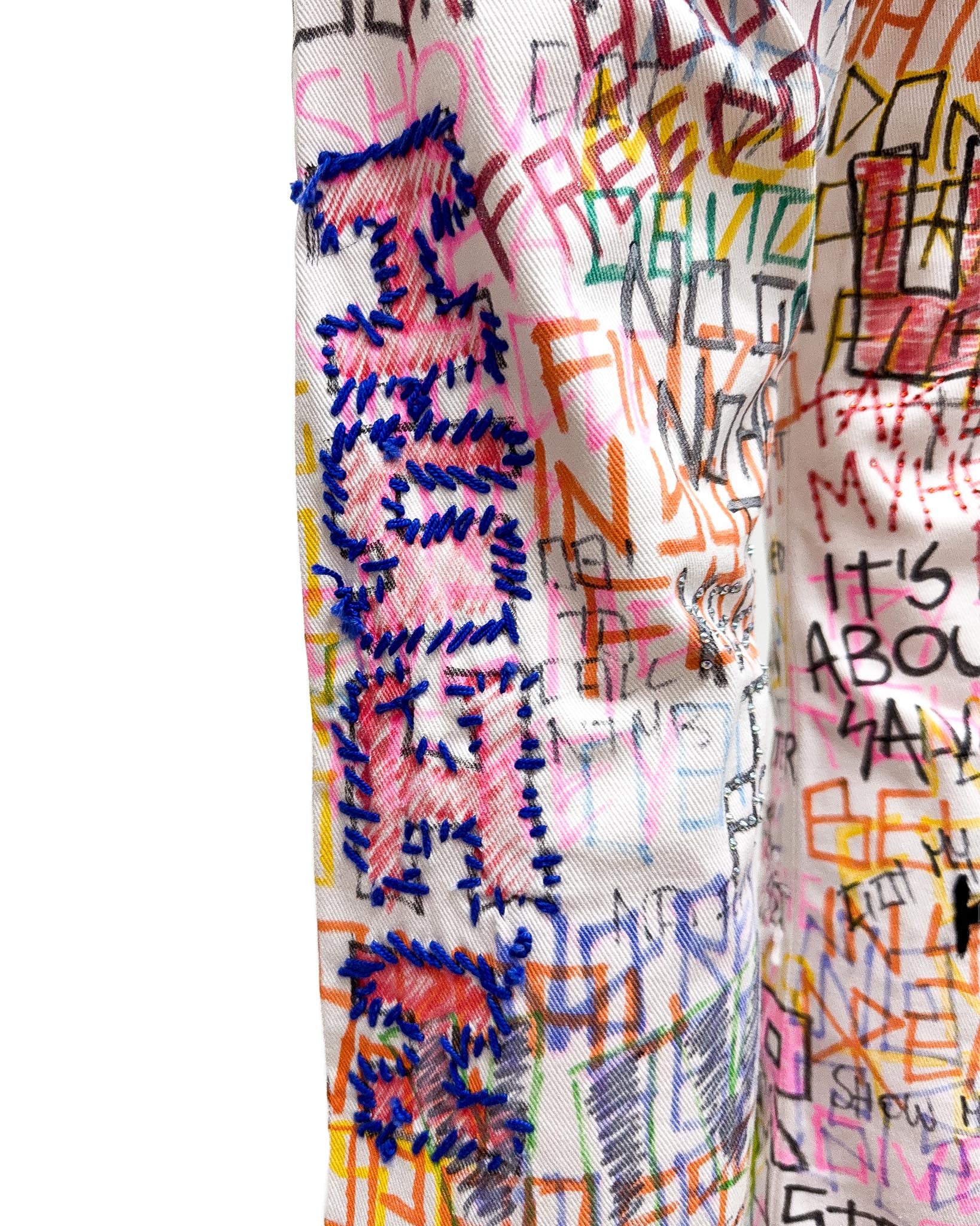 Graffiti Jeans white
