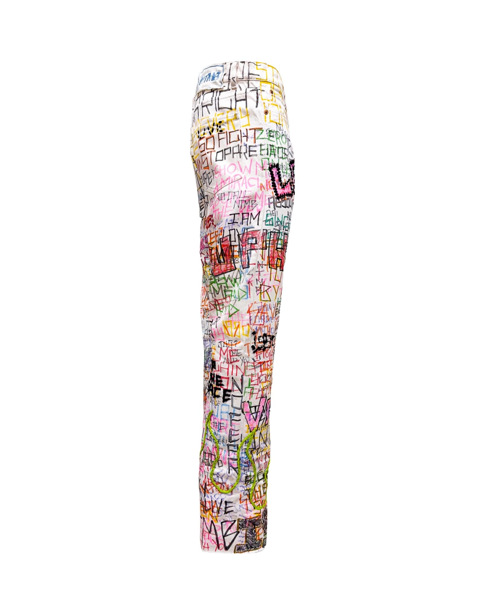 Graffiti Jeans white