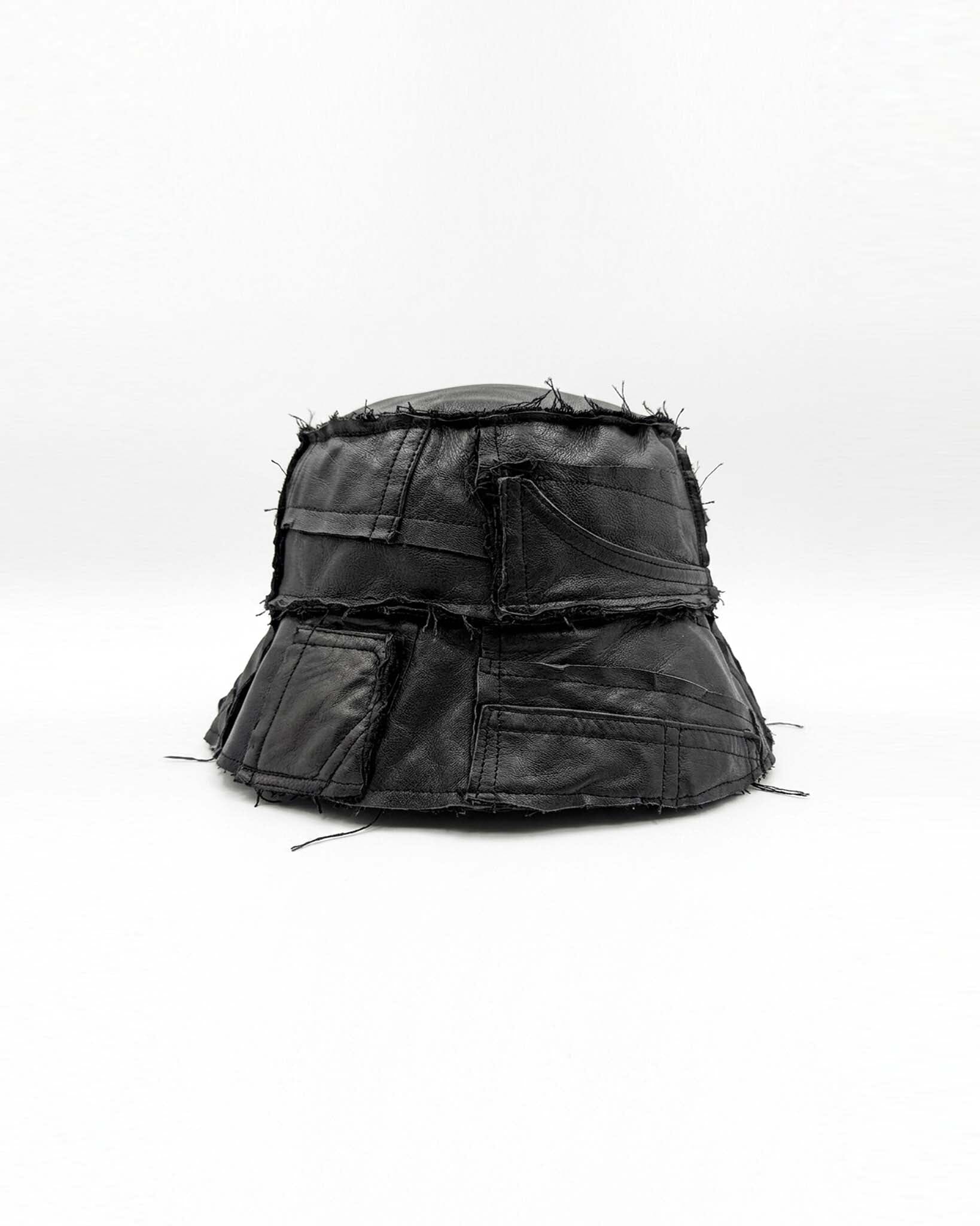 Black Upcycled Leather Bucket Hat - NTMB - Nevertoomuchbasic