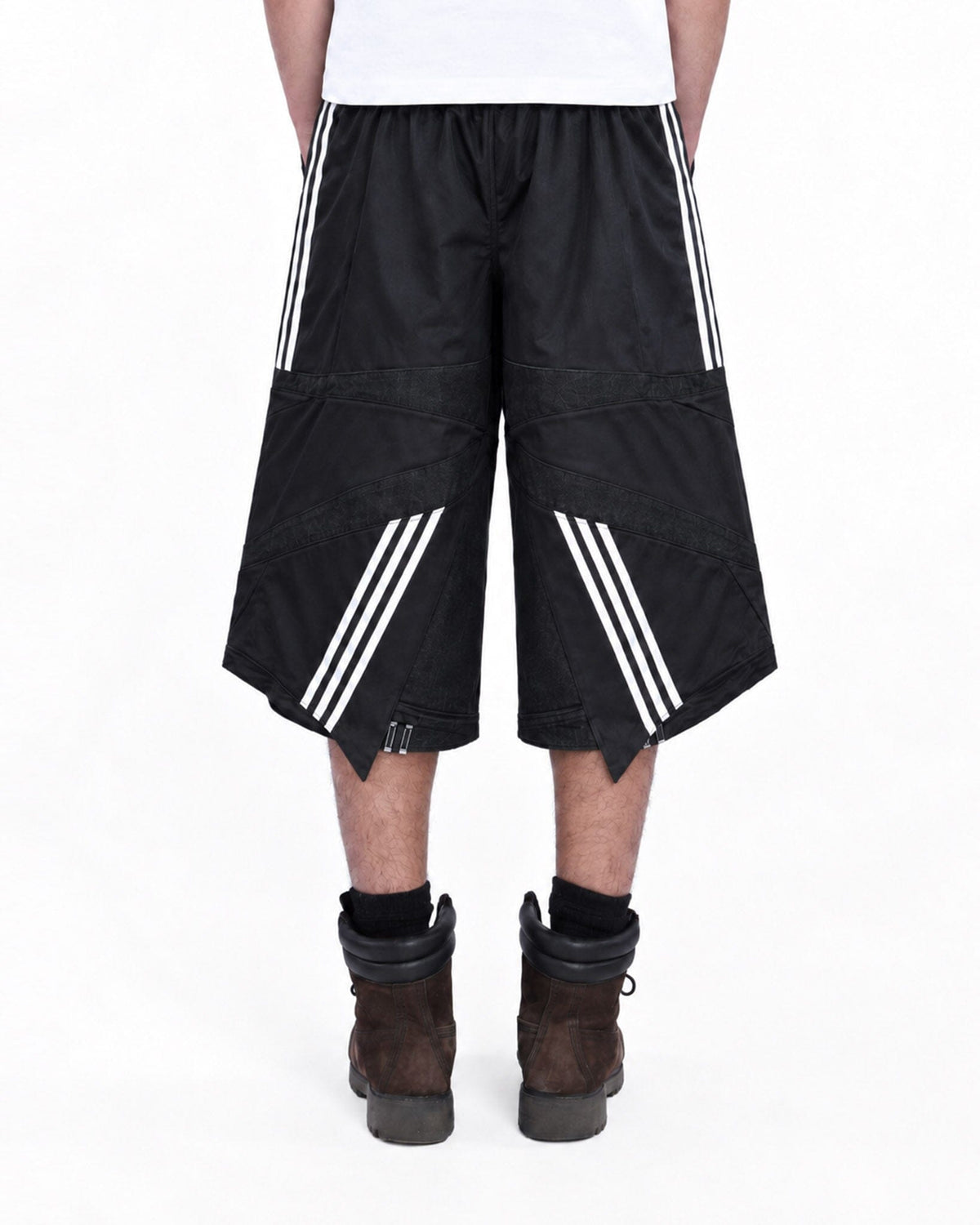 Black Upcycled Tracksuit Denim A-Jorts - NTMB - Nevertoomuchbasic
