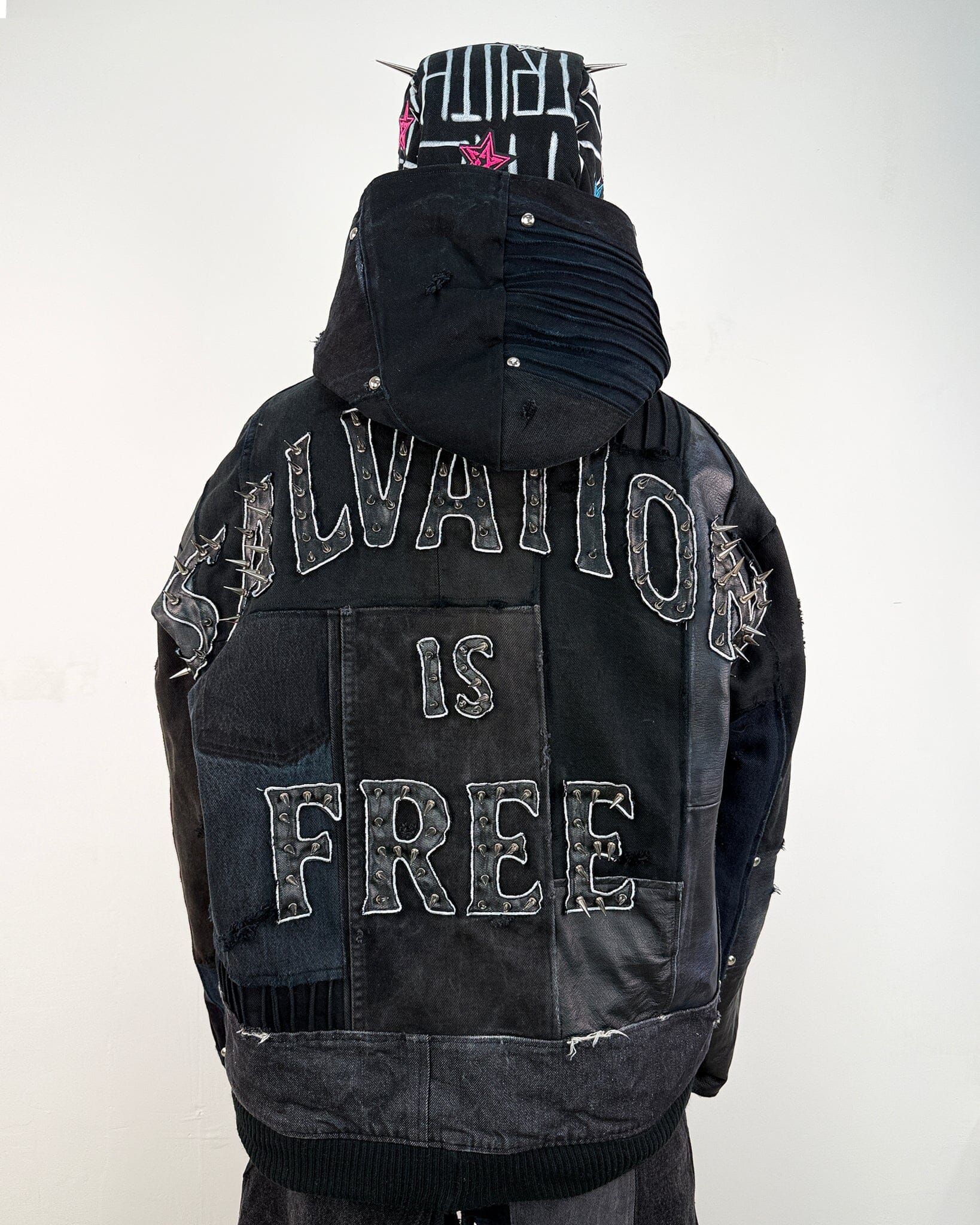 Bomber Patchwork Oversized recycled Leather Denim - NTMB - Nevertoomuchbasic