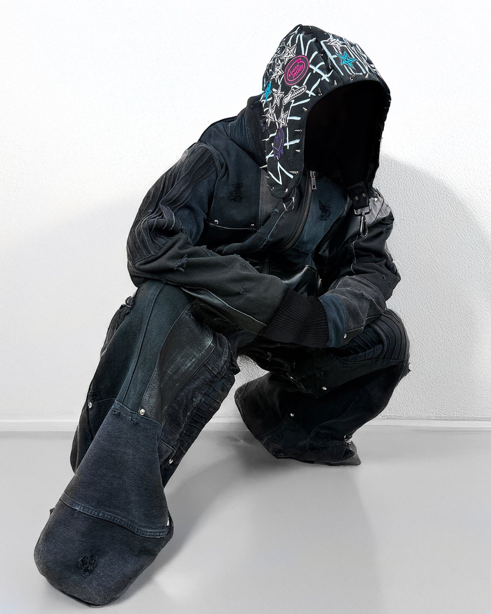 Bomber Patchwork Oversized recycled Leather Denim - NTMB - Nevertoomuchbasic