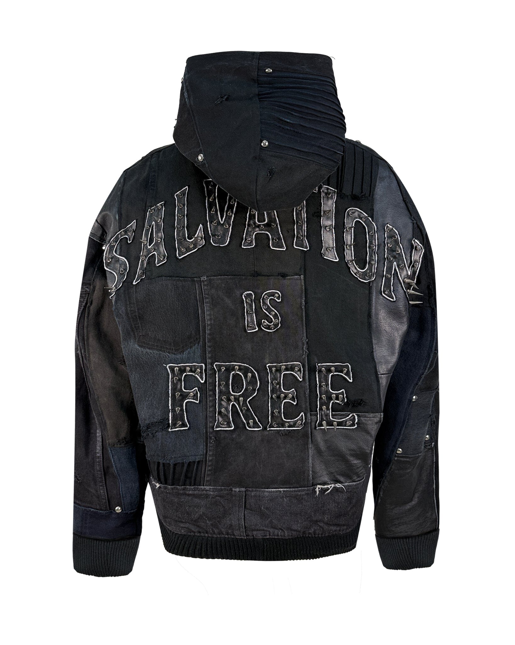 Bomber Patchwork Oversized recycled Leather Denim - NTMB - Nevertoomuchbasic