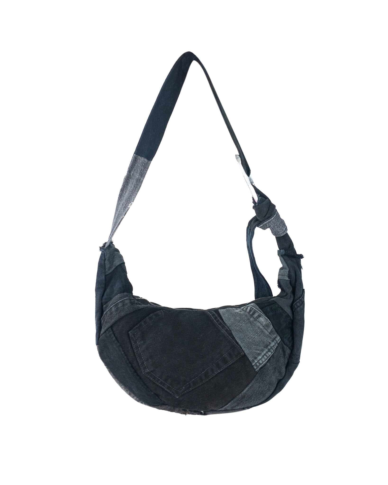 Denim Patchwork Oval Bag