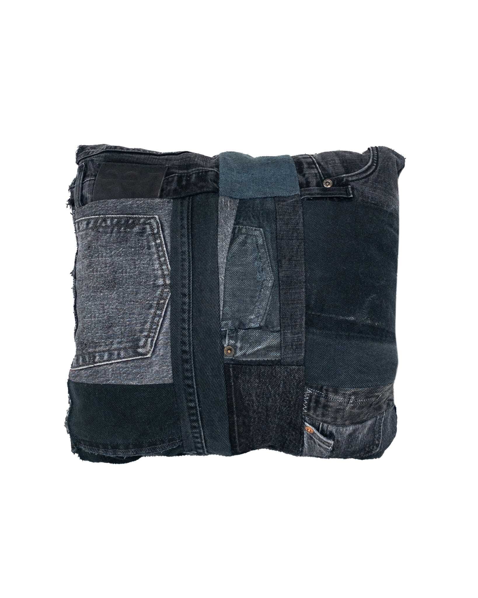 Denim Patchwork Pillowcase Upcycling