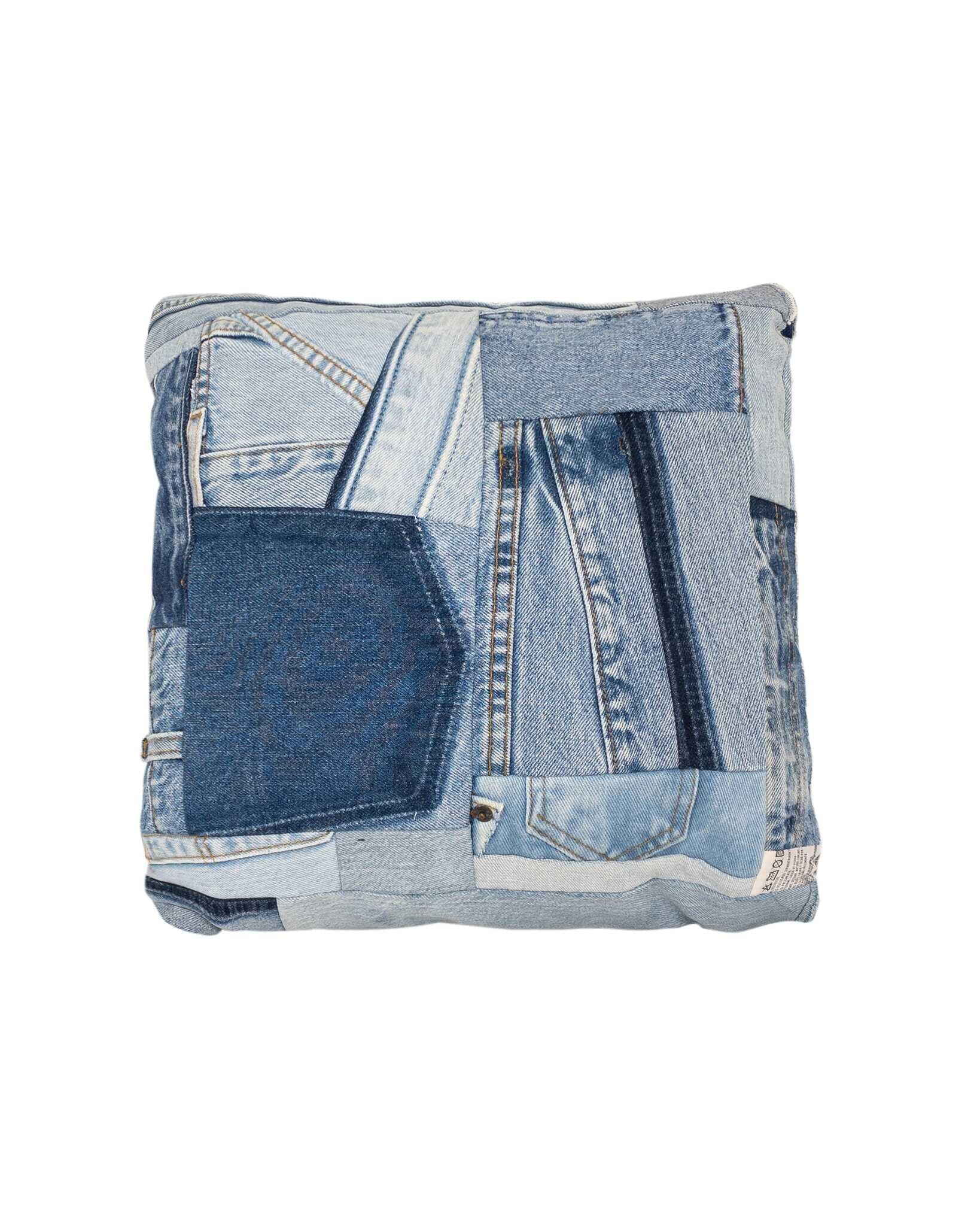 Denim Patchwork Pillowcase Upcycling