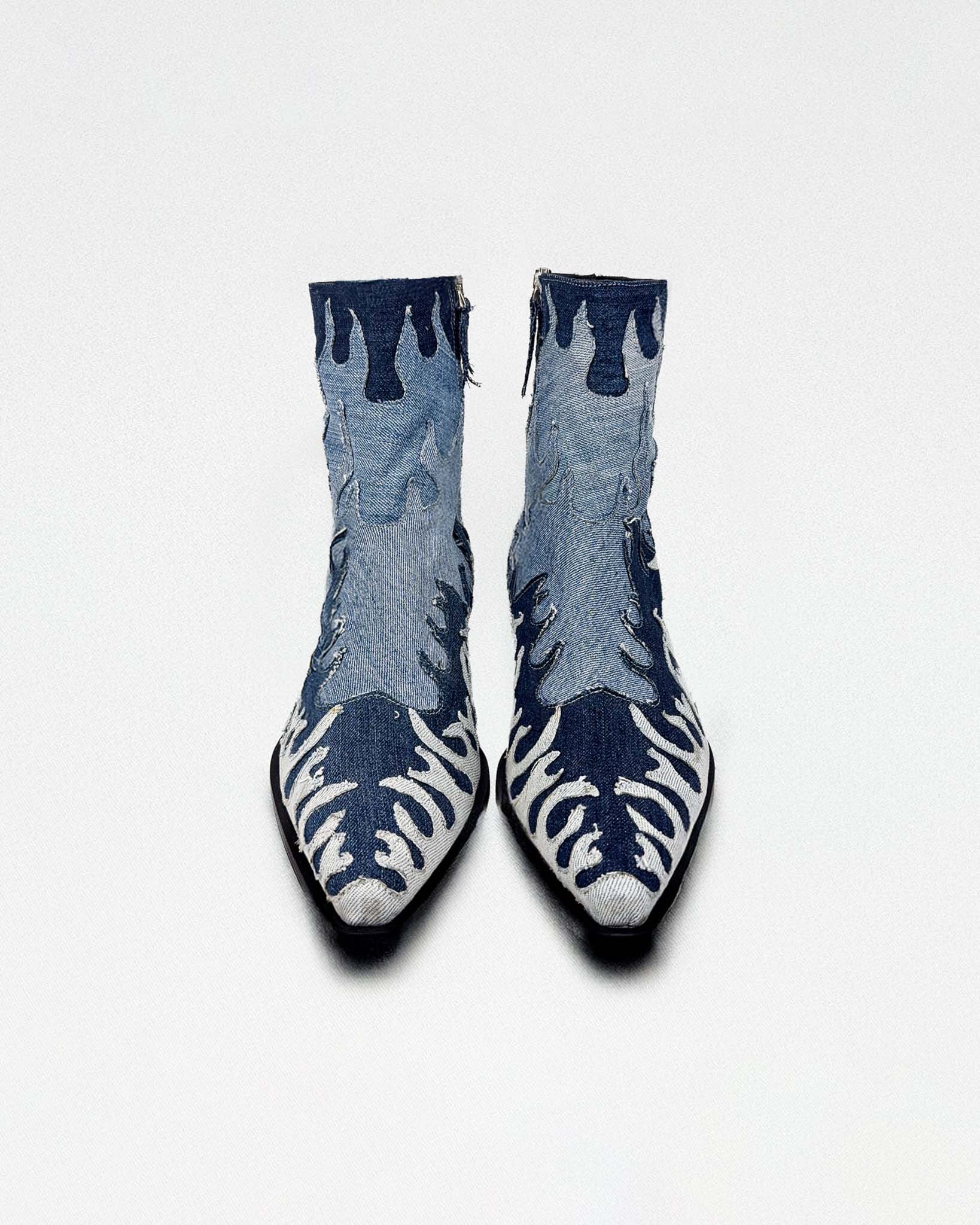 Flames Denim Boots - NTMB - Nevertoomuchbasic