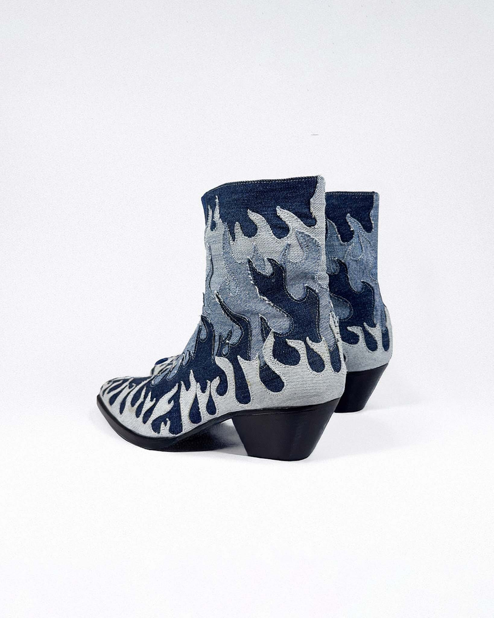 Flames Denim Boots - NTMB - Nevertoomuchbasic