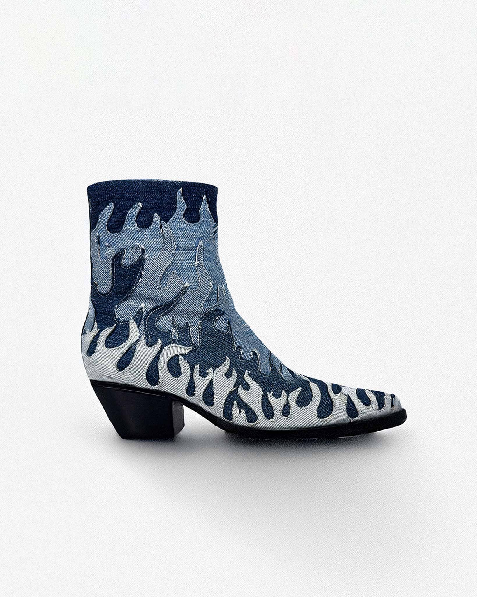Flames Denim Boots - NTMB - Nevertoomuchbasic