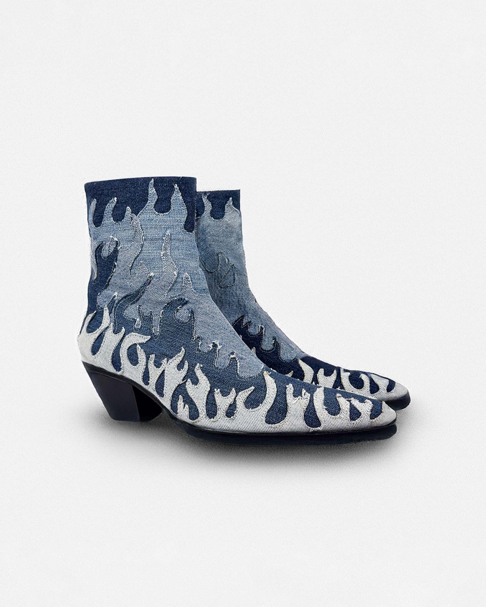 Flames Denim Boots - NTMB - Nevertoomuchbasic