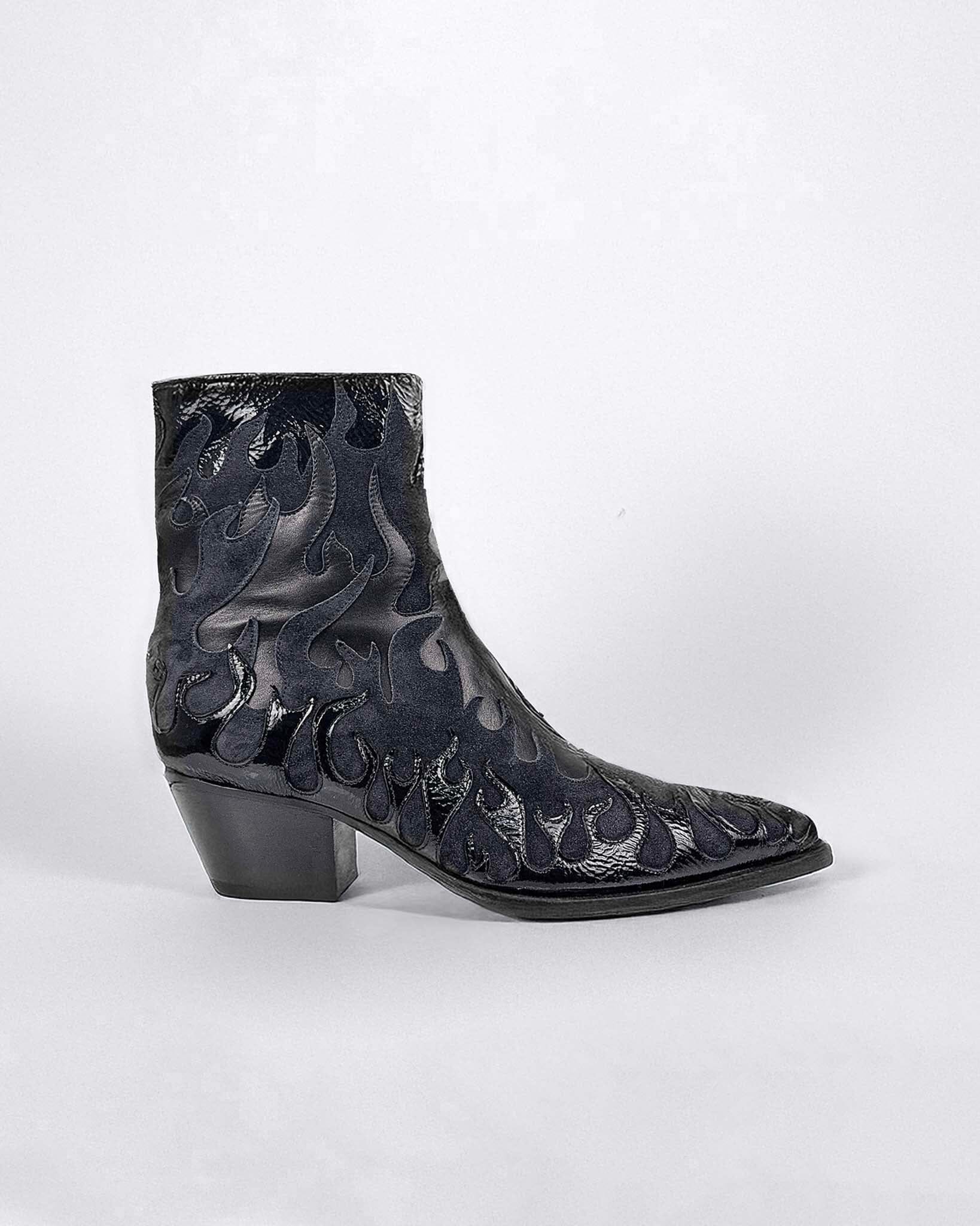Flames Leather Boots - NTMB - Nevertoomuchbasic