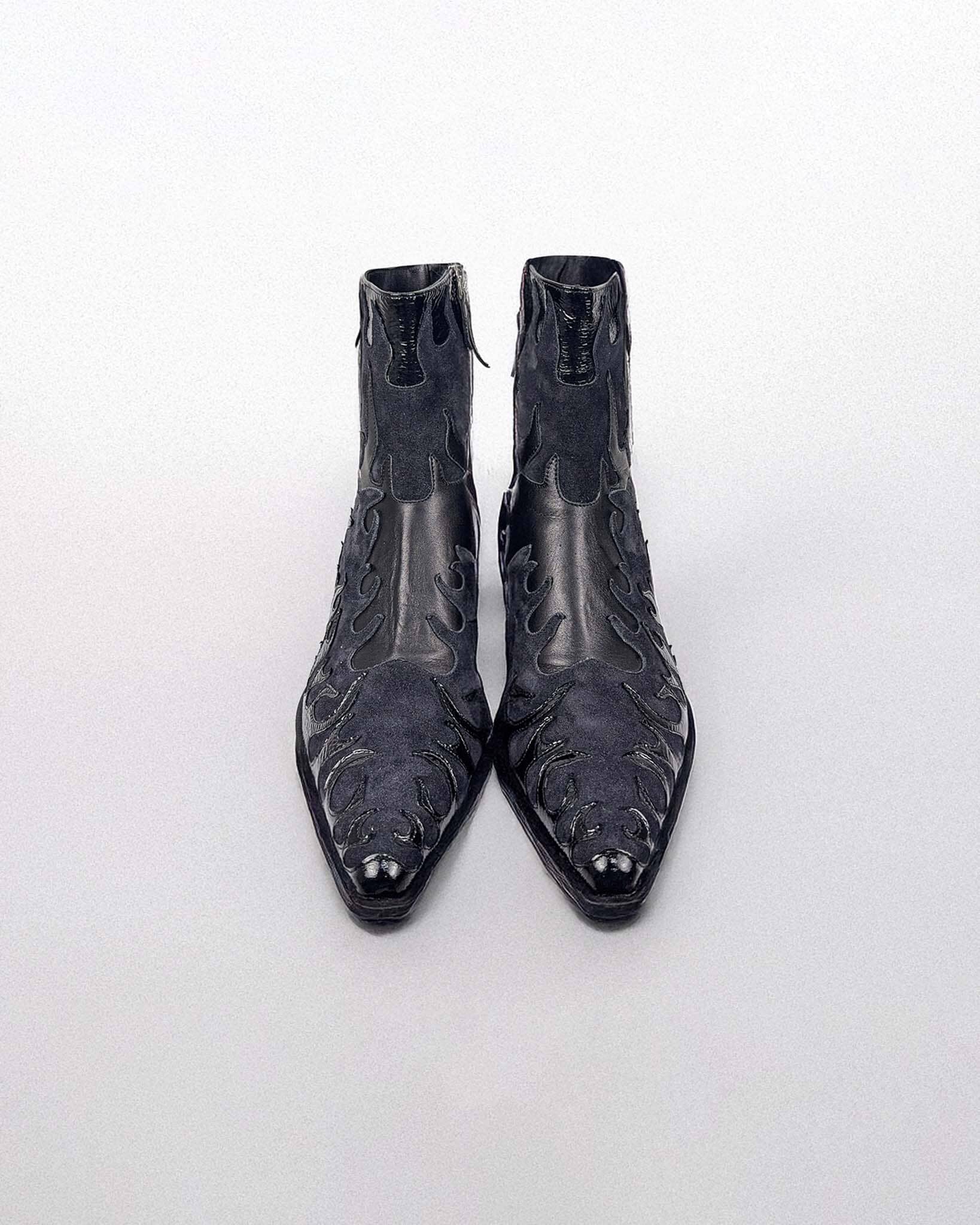 Flames Leather Boots - NTMB - Nevertoomuchbasic