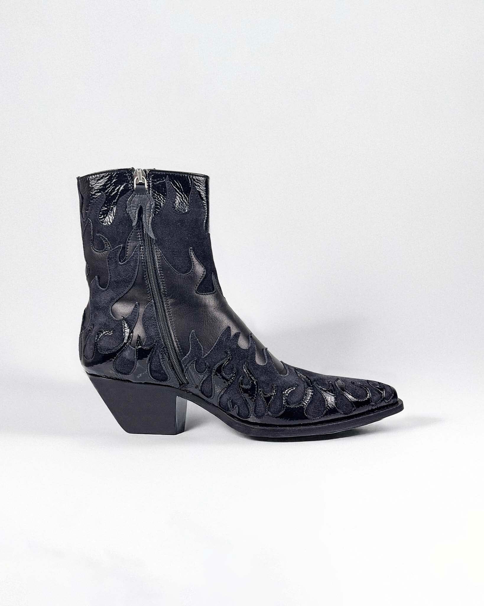 Flames Leather Boots - NTMB - Nevertoomuchbasic