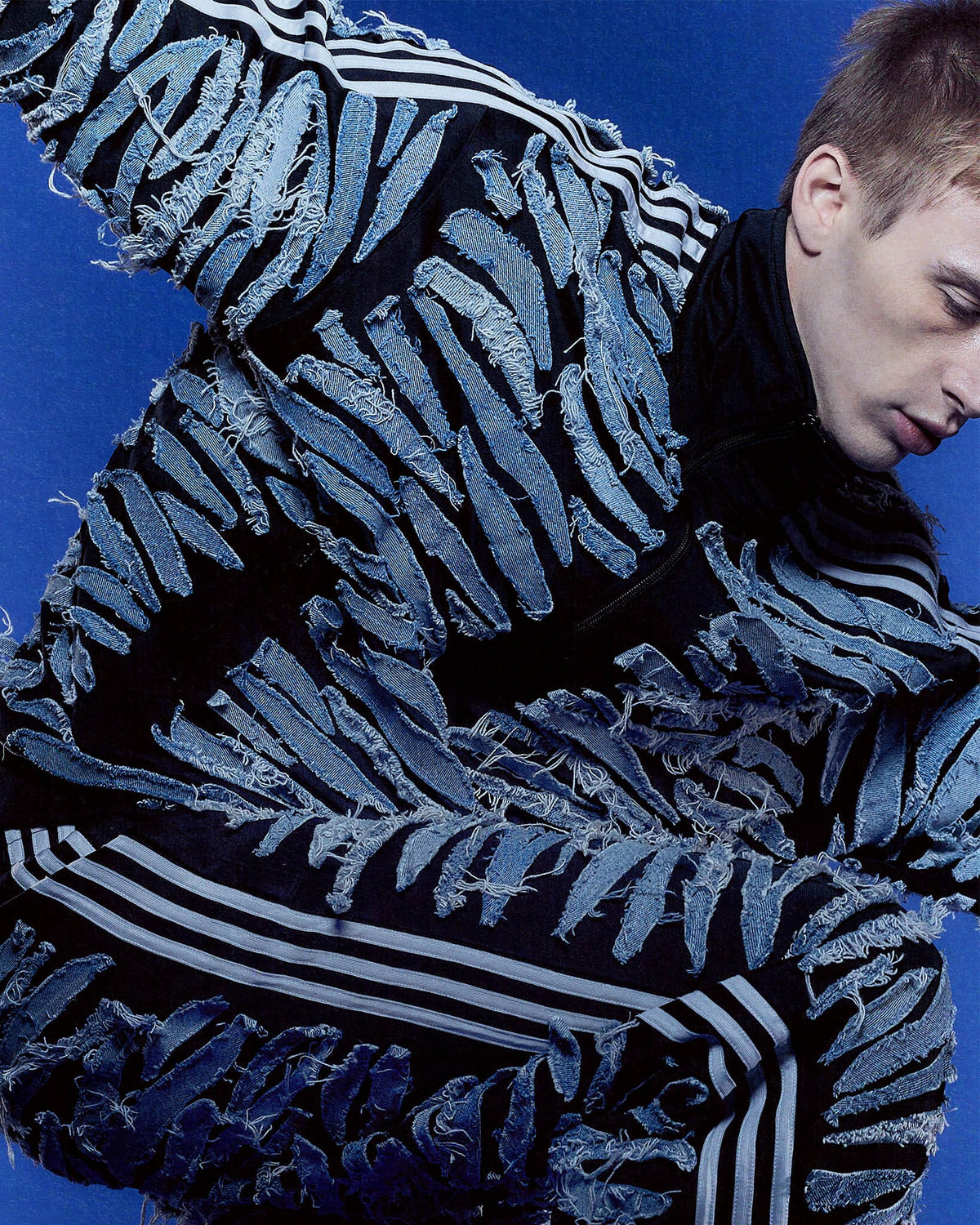 Upcycled Firebird Zebra Denim Track Pants