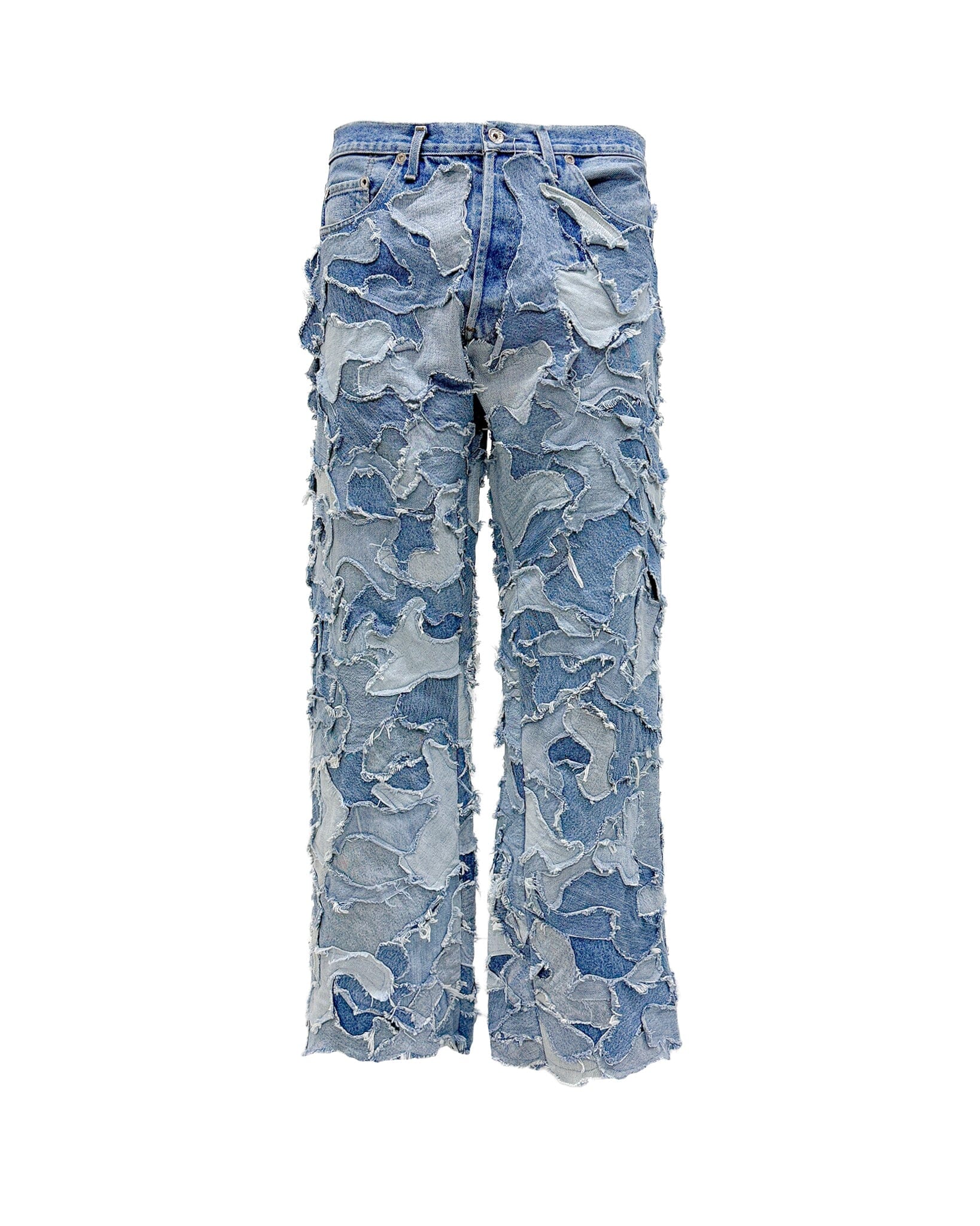 Jeans Camouflage patchwork blue denim - NTMB - Nevertoomuchbasic