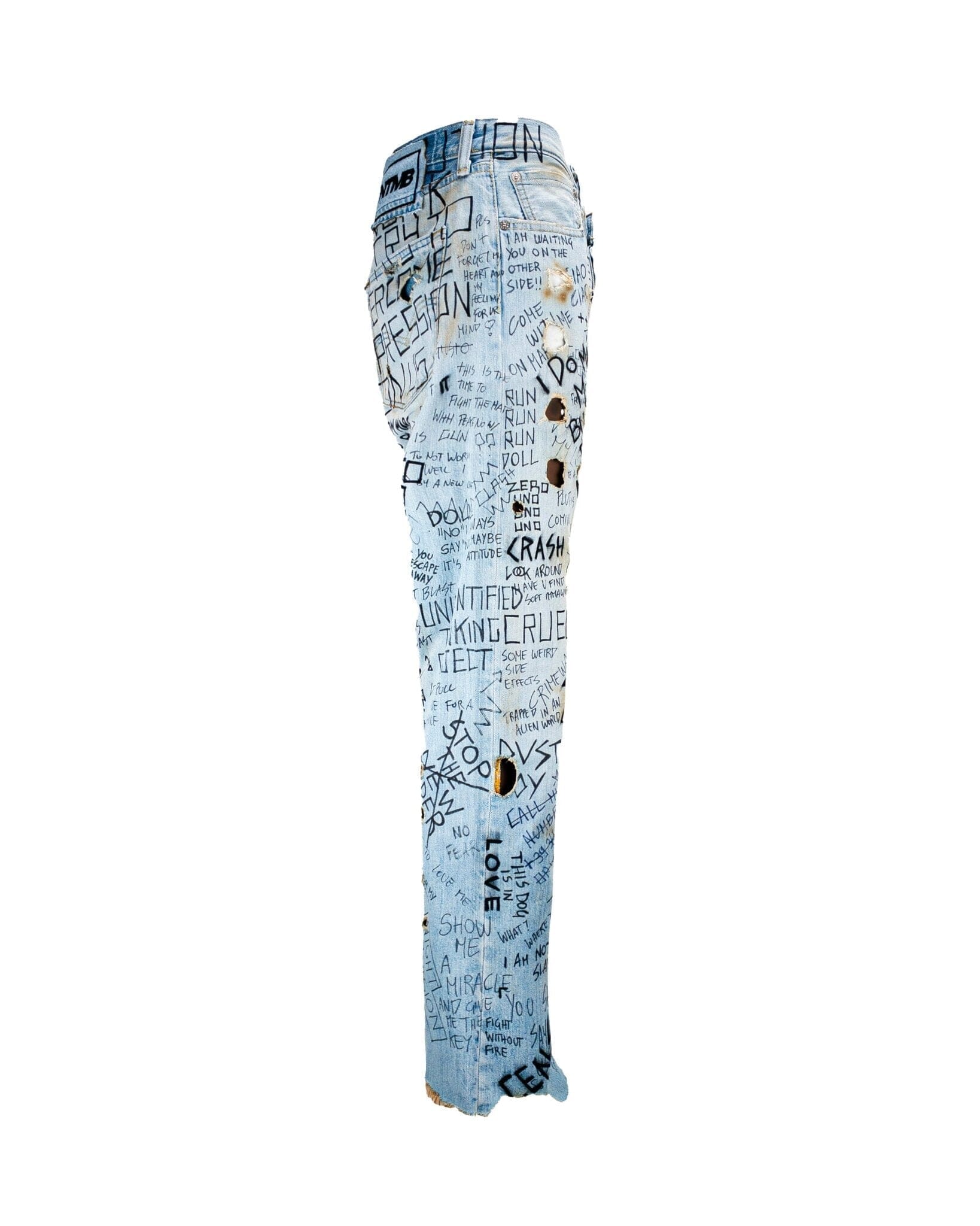 Jeans Handwriting Burning