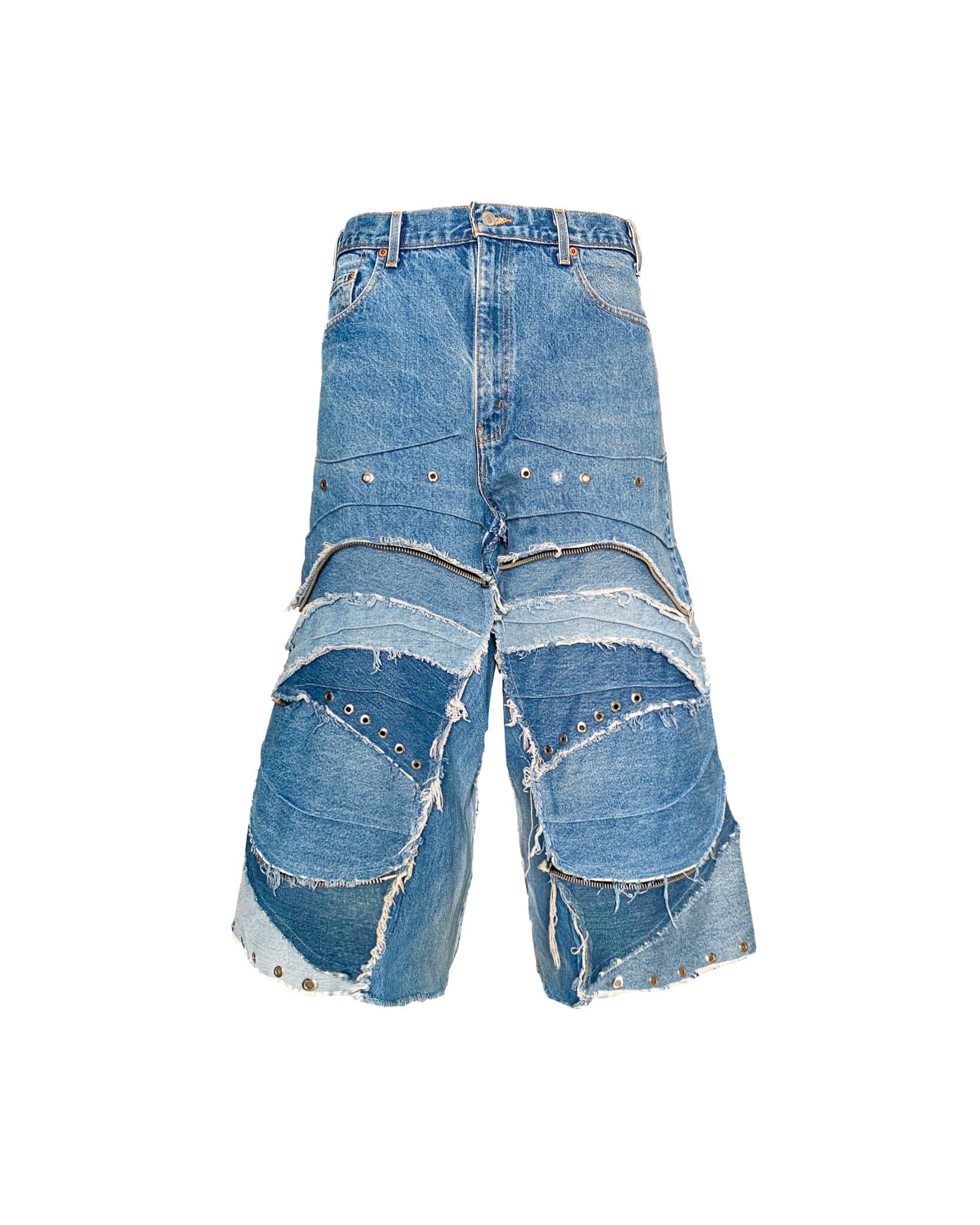 Double Waist Band Denim Jorts In Black | boohoo USA