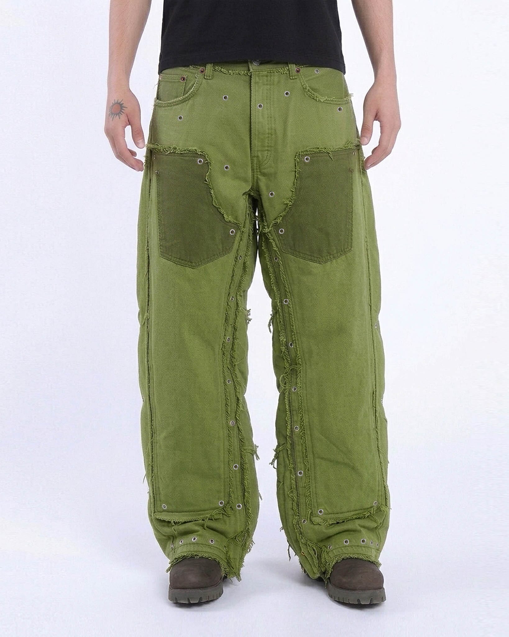 Khaki Upcycled Puff Carpenter Jeans - NTMB - Nevertoomuchbasic