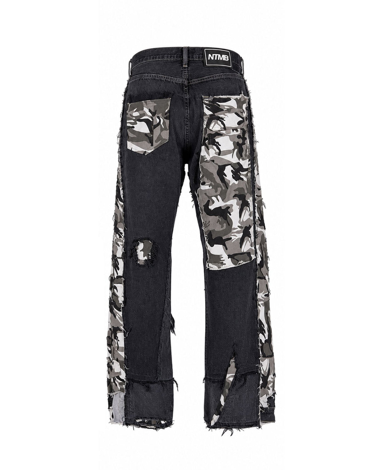 Triple Jeans Black Camouflage – Upcycled Wide-Leg